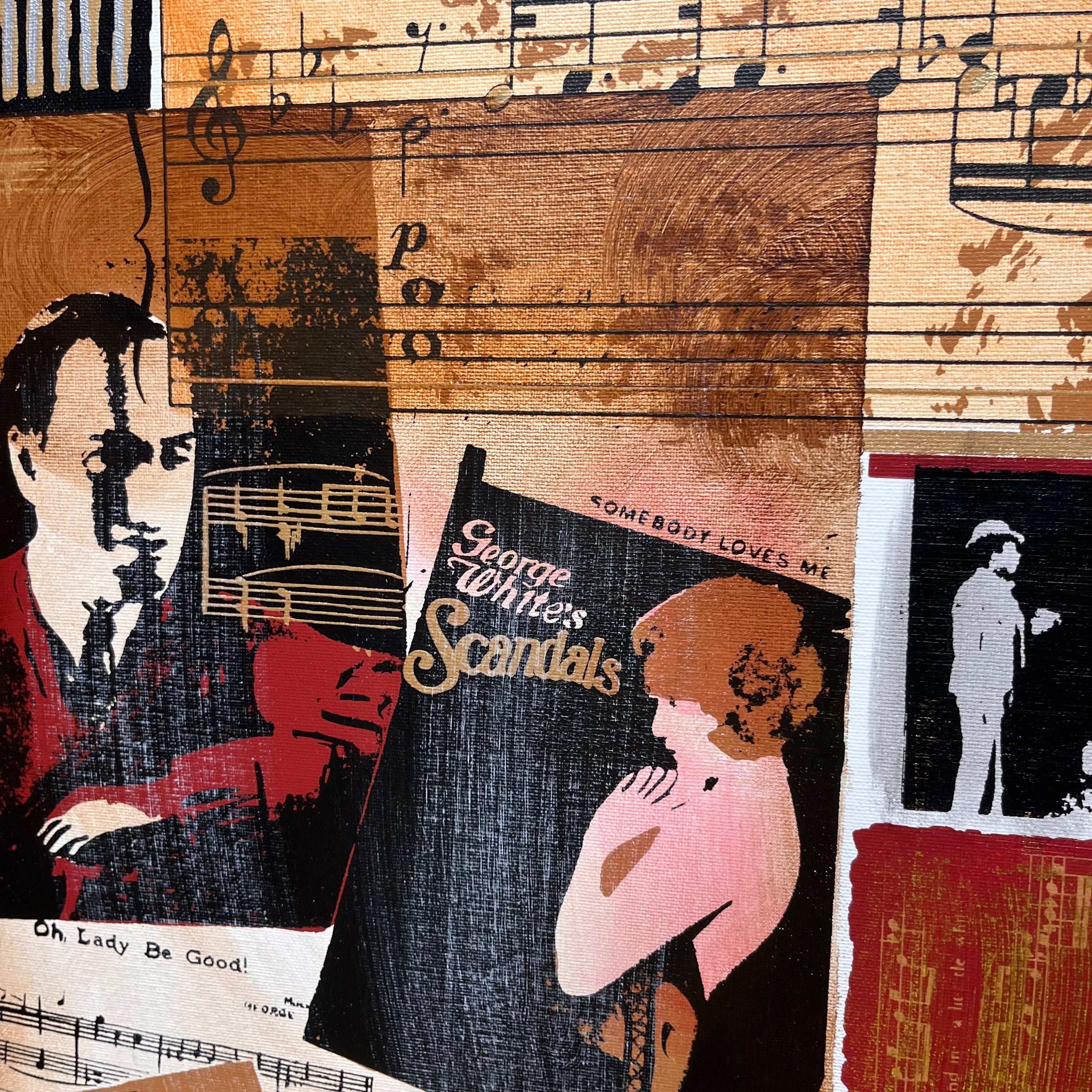 Tribute to George Gershwin Giclee Print on Large Canvas Wall Decor; 48"x 60"