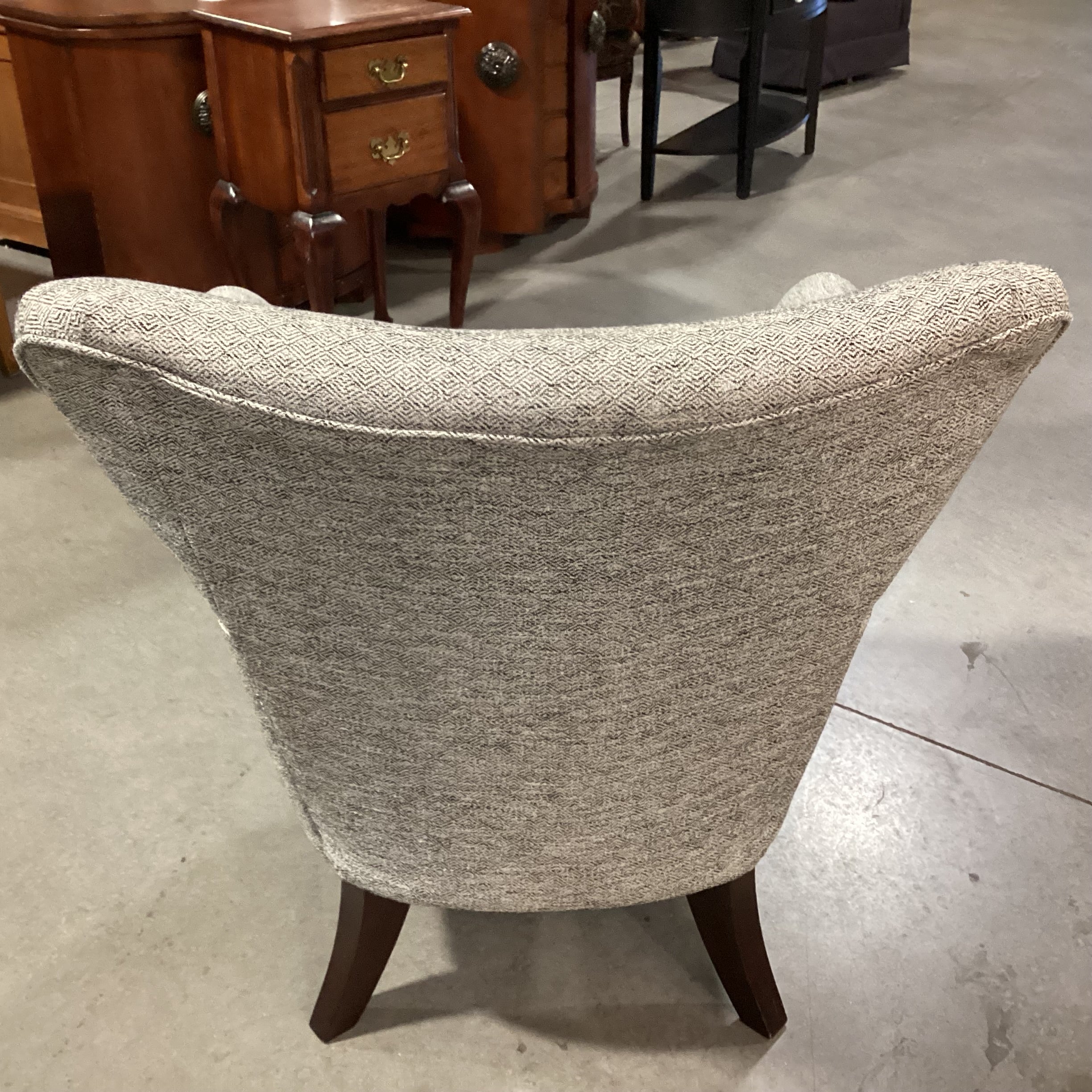 Best Home Bethany Mid Century Style Ivory Black Woven Chair 30"x 30"x 32"
