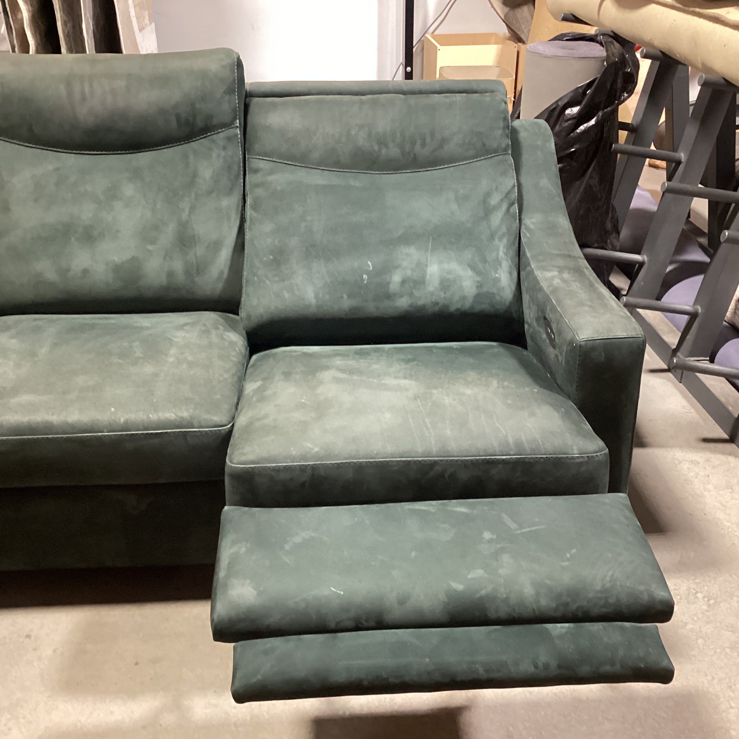 American Leather Furniture Jade Ultra Suede Power Reclining Sofa 94"x 41" to 68"x 41"