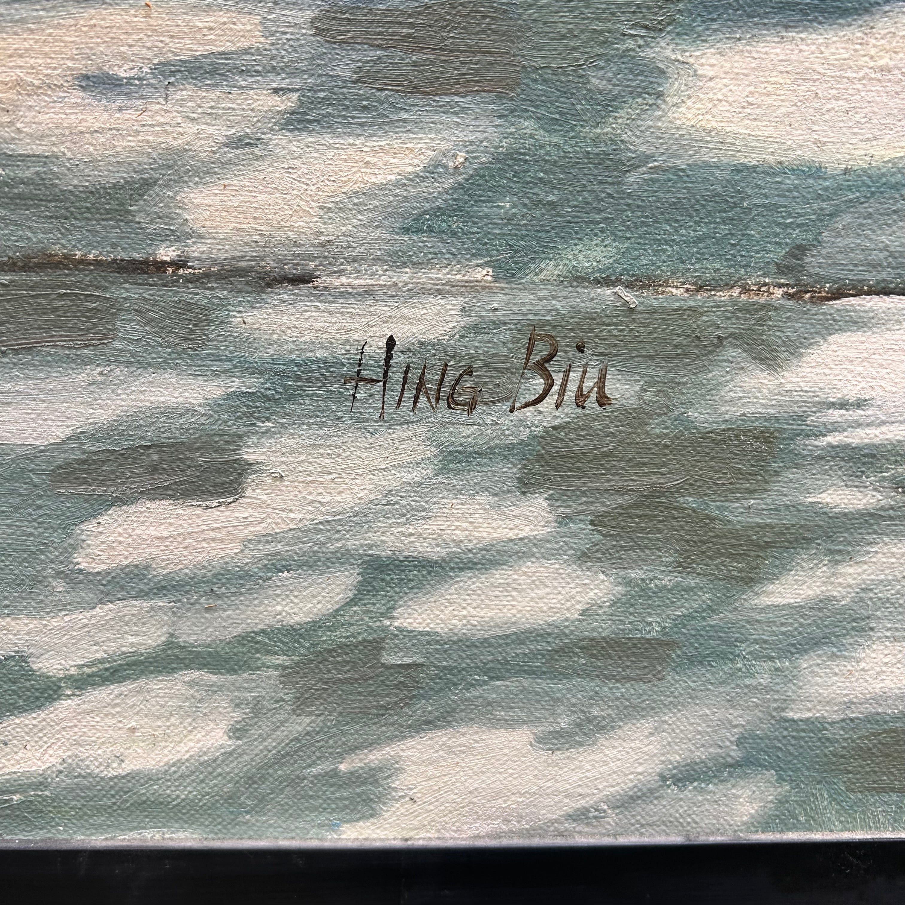 Hing Biu Original Oil On Canvas "Facade" 53"x 64.5"