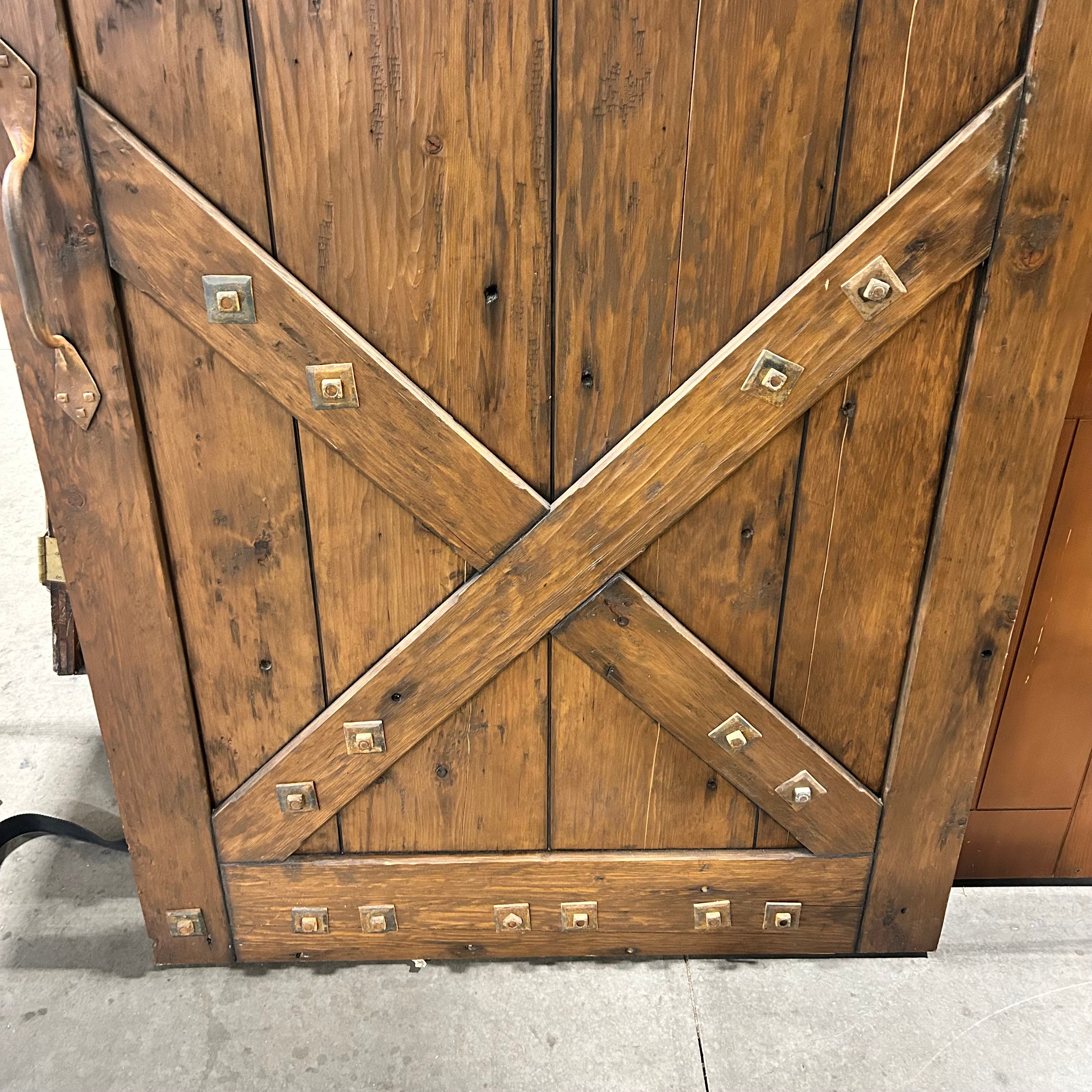 47.75"x 87.75"x 2.5" Rustic Pine Barn Door/Pocket Door with Iron Hardware Aceents