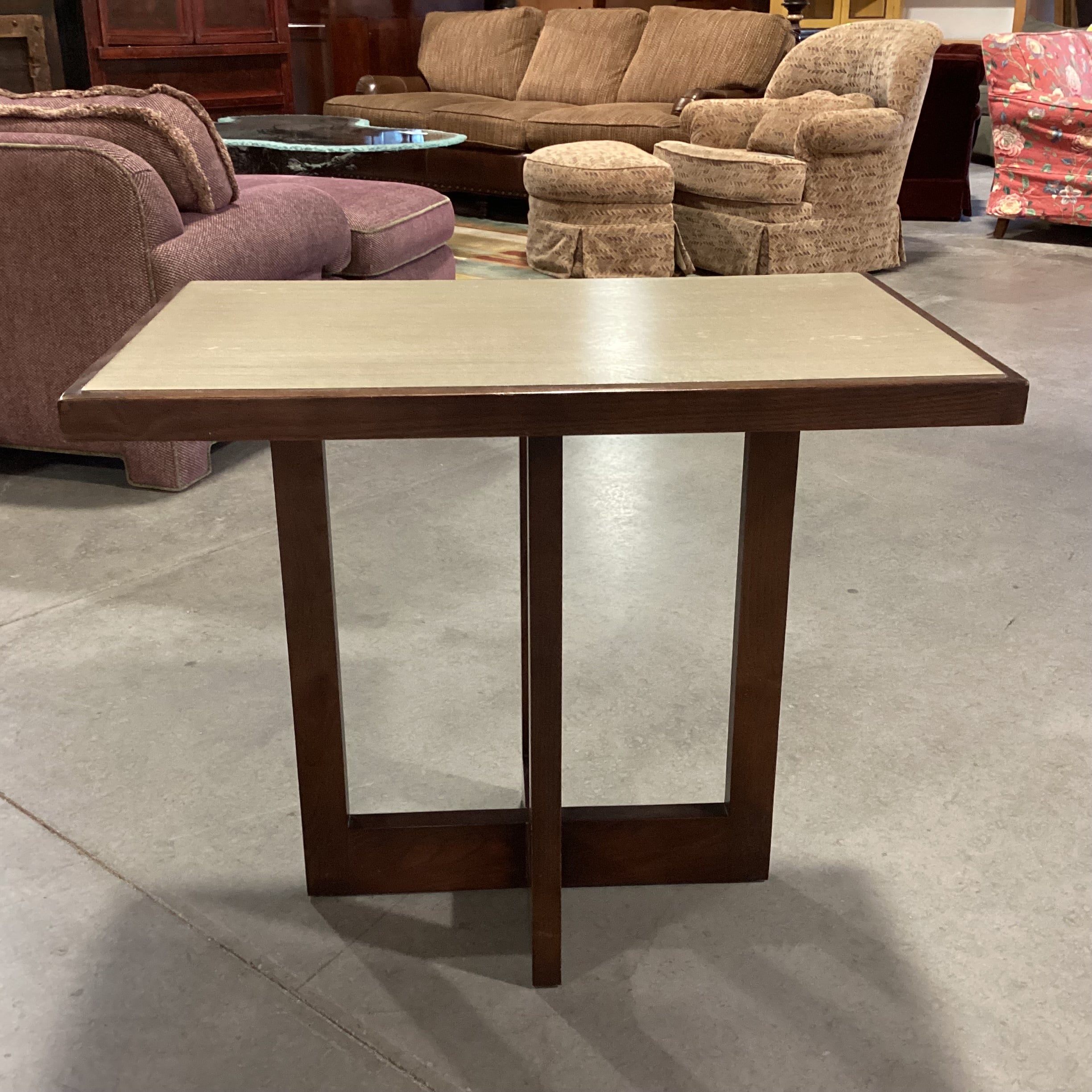 Hickory Chair Dark & Grey Tone Finish Walnut End Table 31"x 19"x 26"
