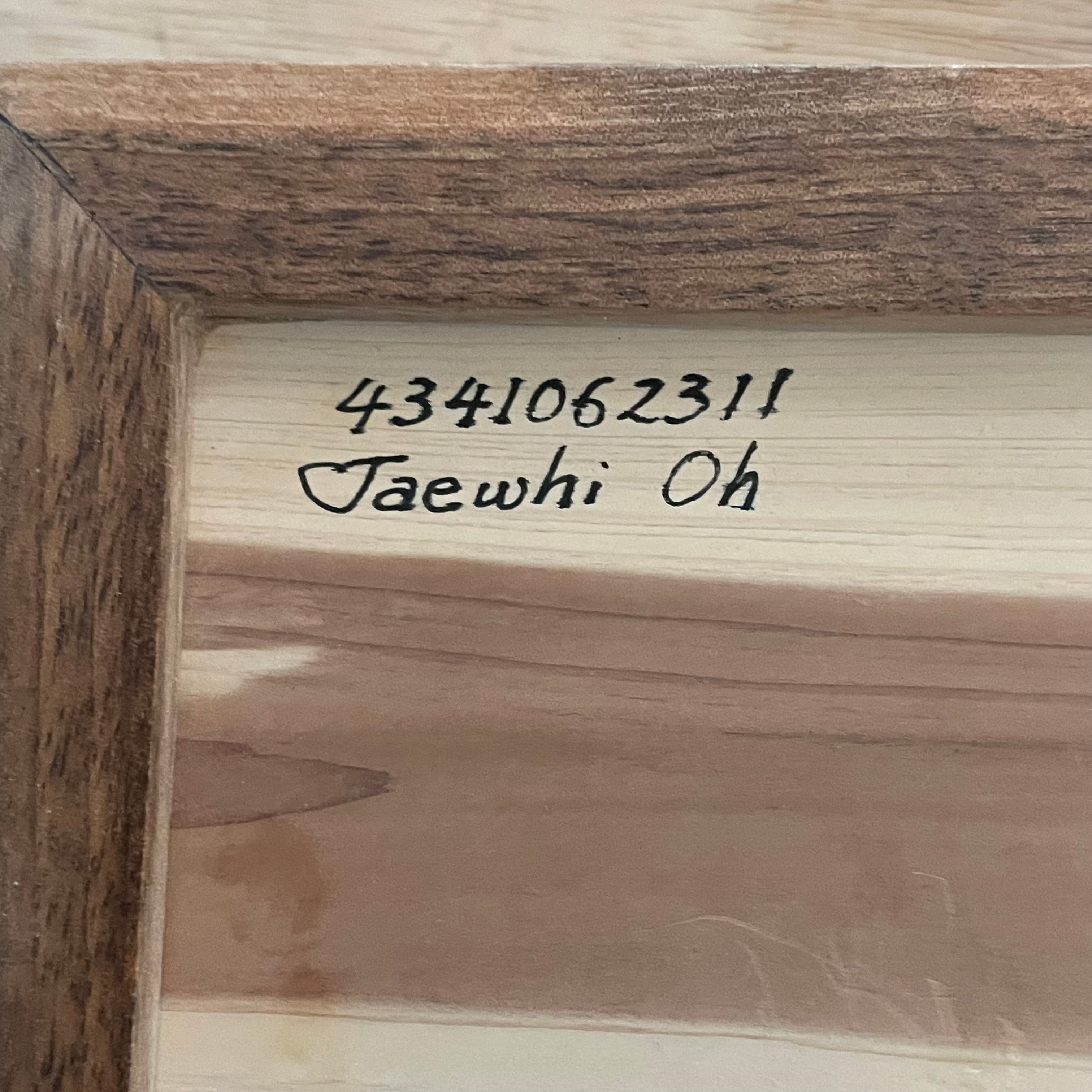 Vintage Live Edge Walnut Handles Cedar Striped Hand Crafted Tray, Signed by Artist
