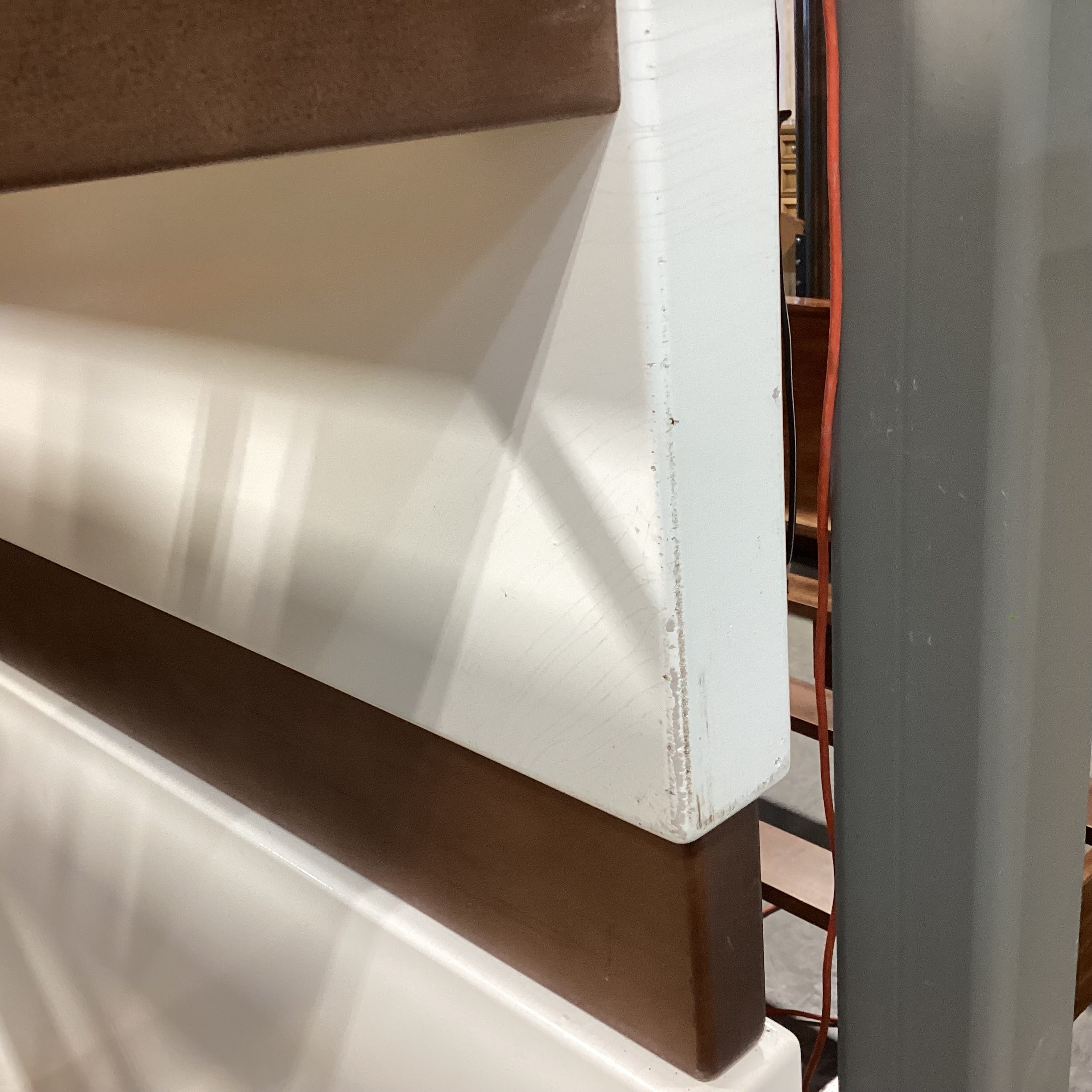 El Greco Woodworking for Room & Board White & Brown Wood Twin over Twin with Trundle Bunk Bed Set 42"x 80"x 72"
