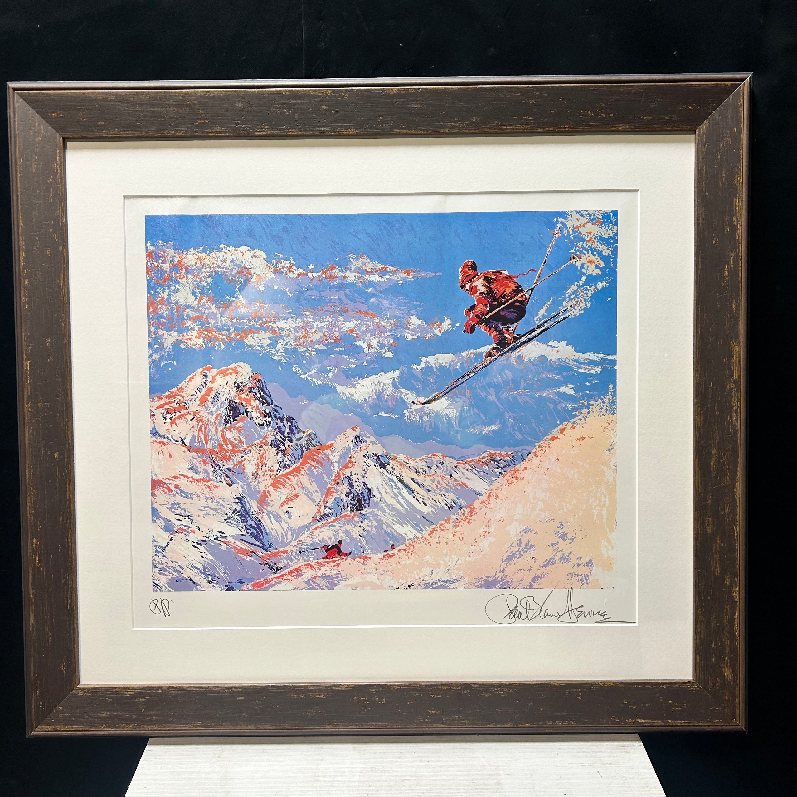Paul Blaine Henrie Limited Ed. Printer's Proof On Deckel Edge Paper Signed "The Sunset Skier" 29.5"x 26.5"