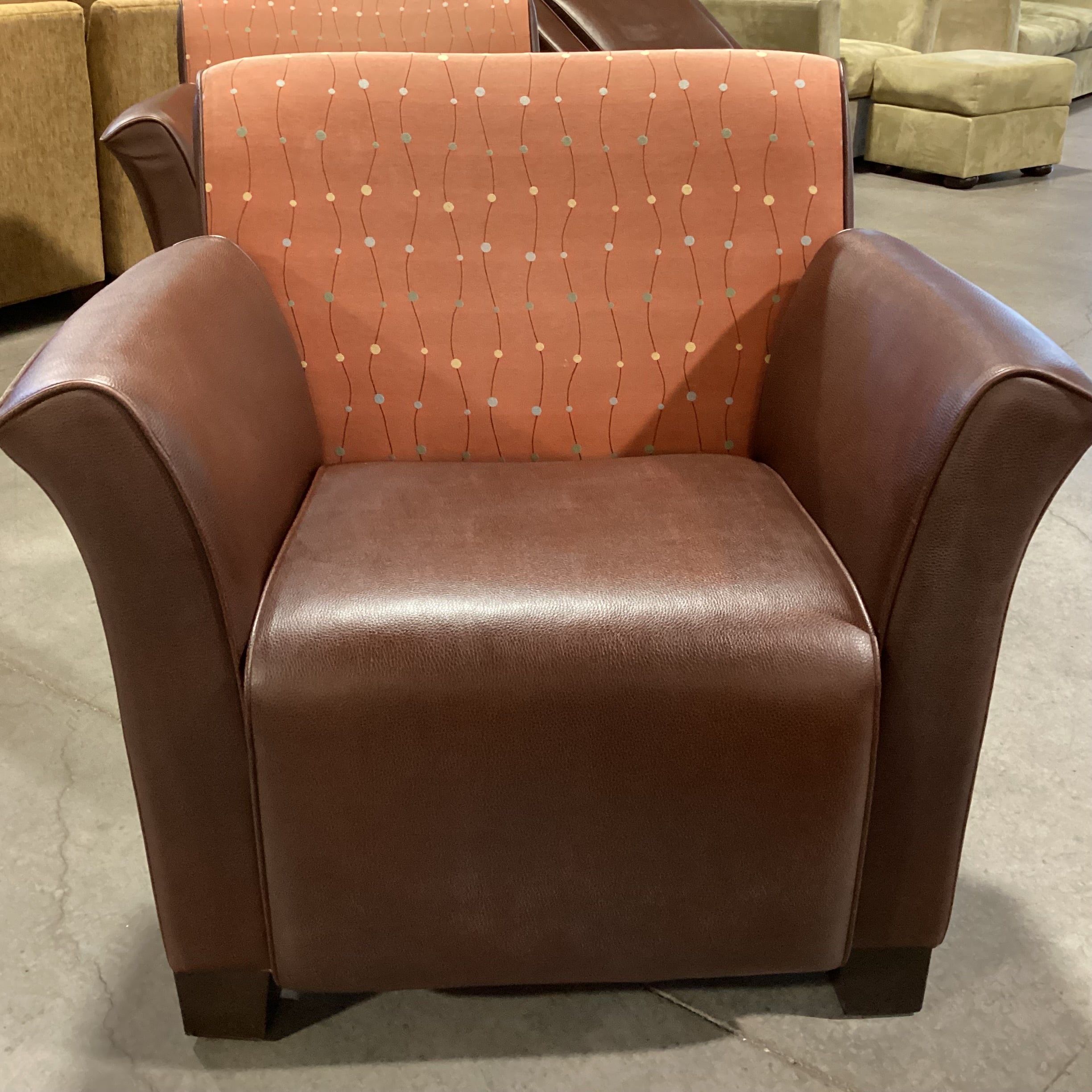 Turnstone Steelcase Faux Leather & Burnt Orange Design Chair 36"x 32"x 32"