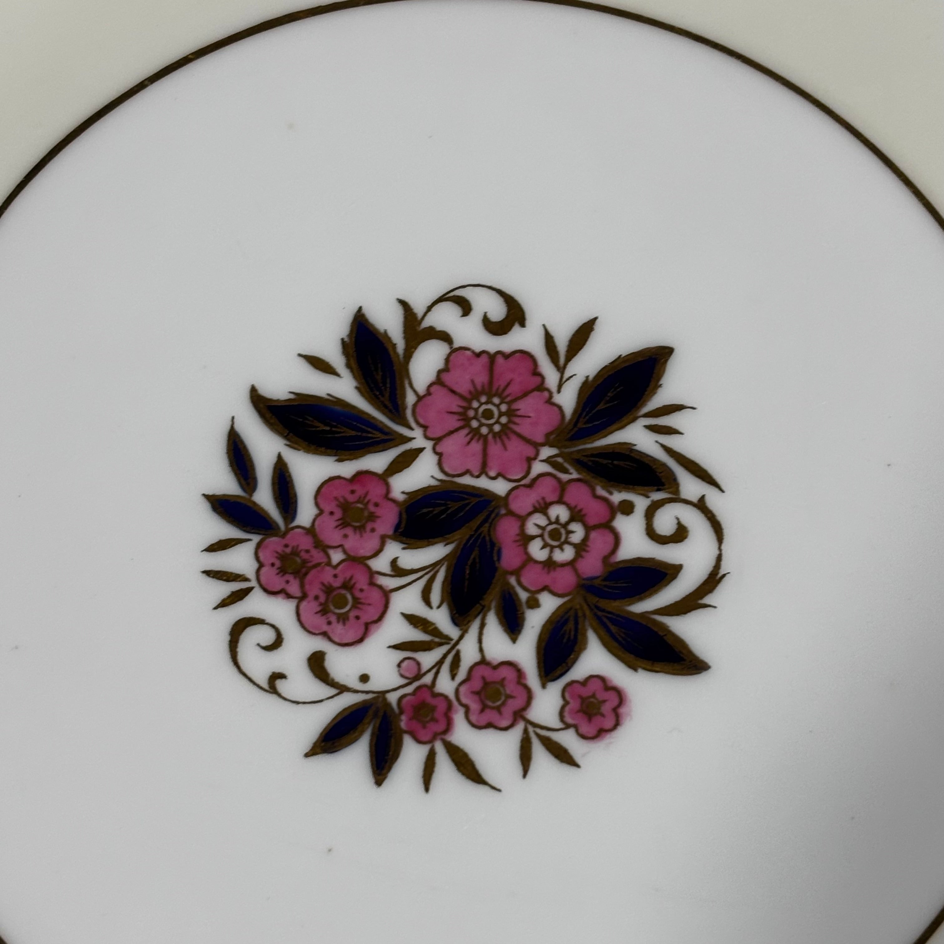 Antique Set of 18 Made For Tiffany's Minton Cobalt Blue, Gold Encrusted Rim  #4345 Bone China  Dinner Plates, 10.5" Each