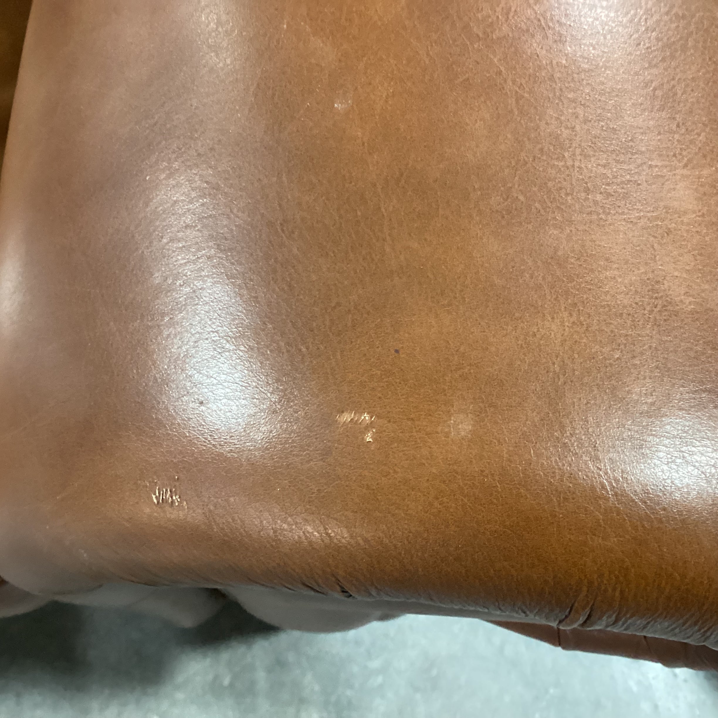 Brown Leather Nailhead Sofa 92"x 39"x 37"