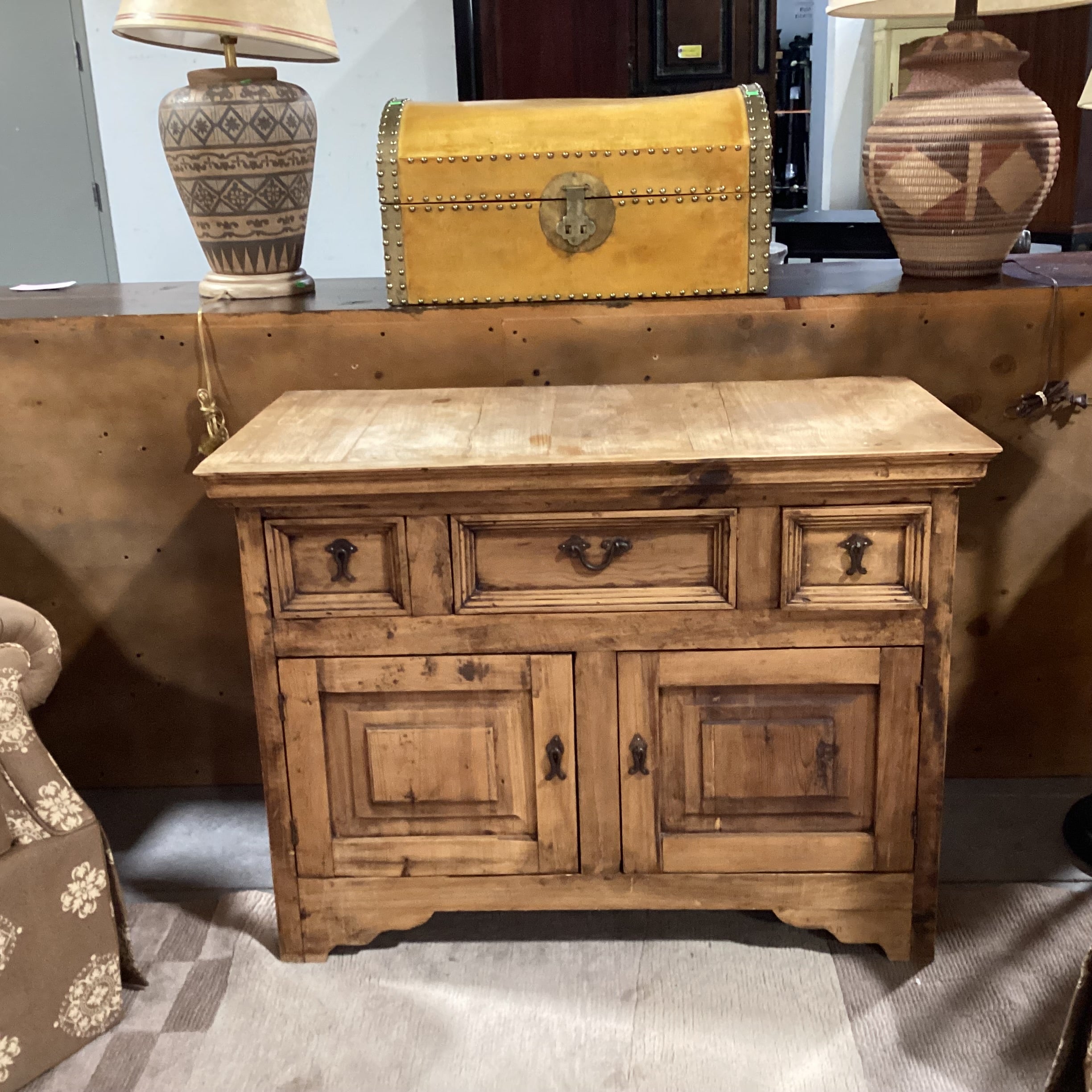 Rustic Pine 3 Drawer 2 Door Buffet 42.5"x 22.5"x 31.5"