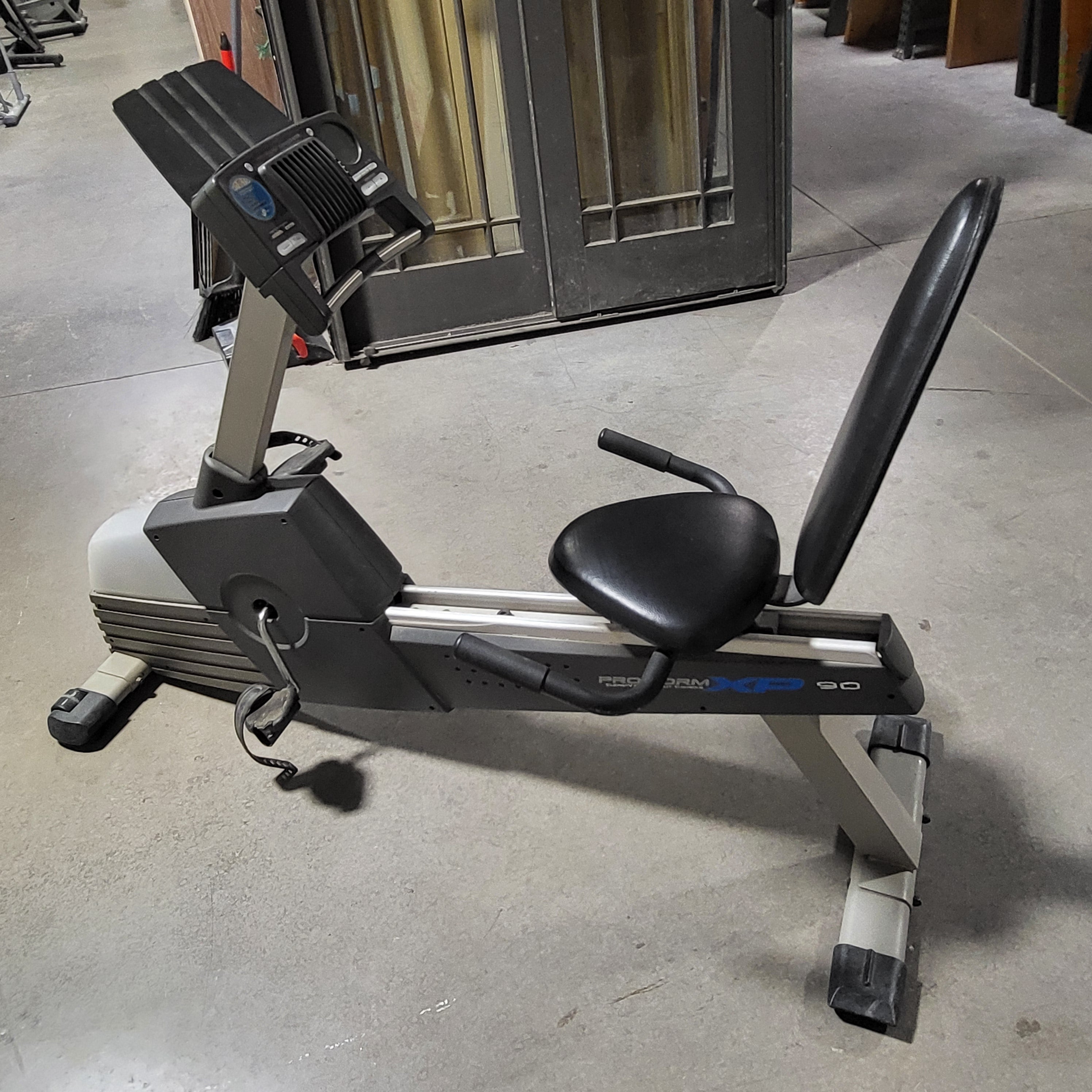 65"x 24"x 48" Pro-Form XP 90 clear view back lit console stationary bike