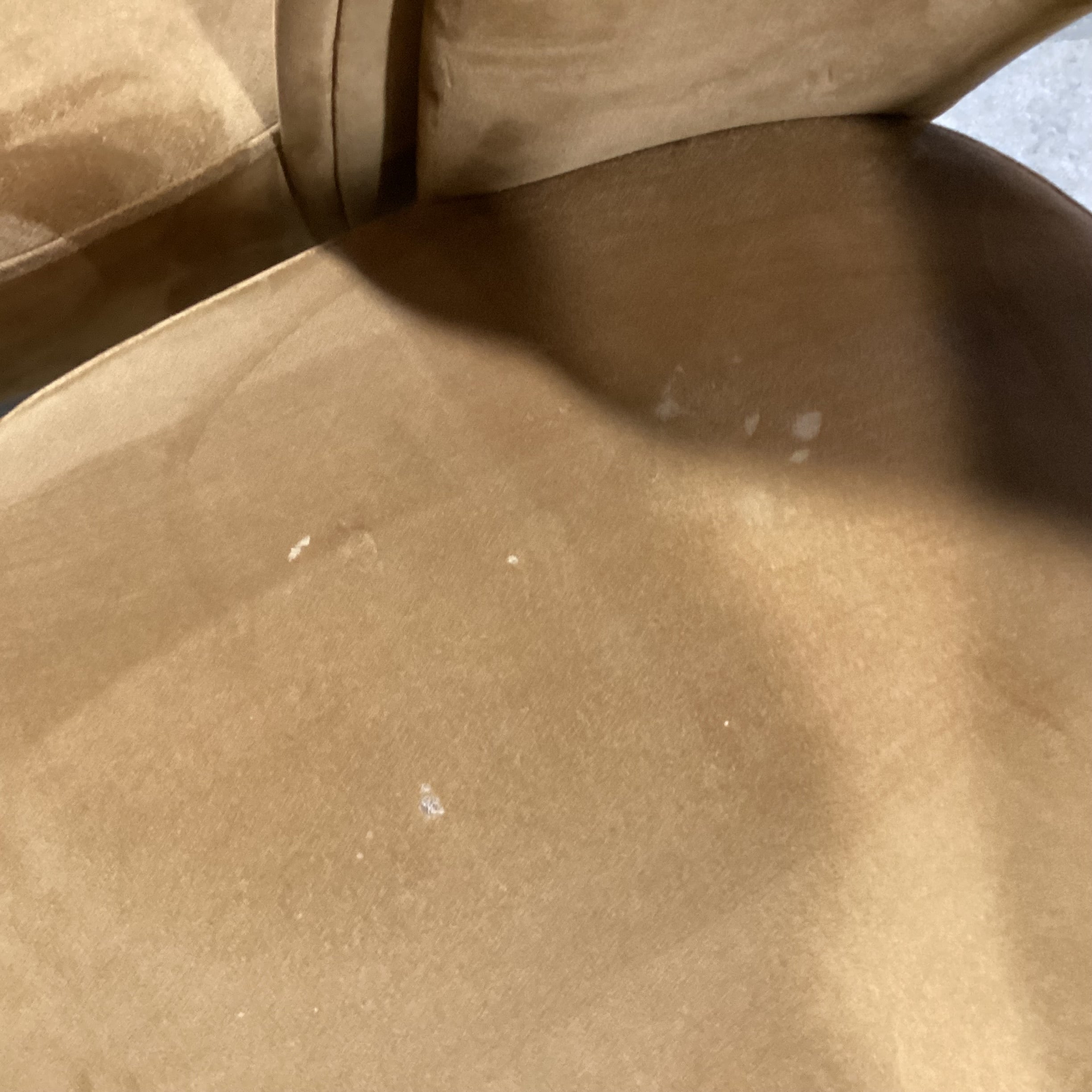 Set of 6 TOV Swell Performance Cognac Velvet & Gold Metal Dining Chairs 18.5"x 21"x 33.5"
