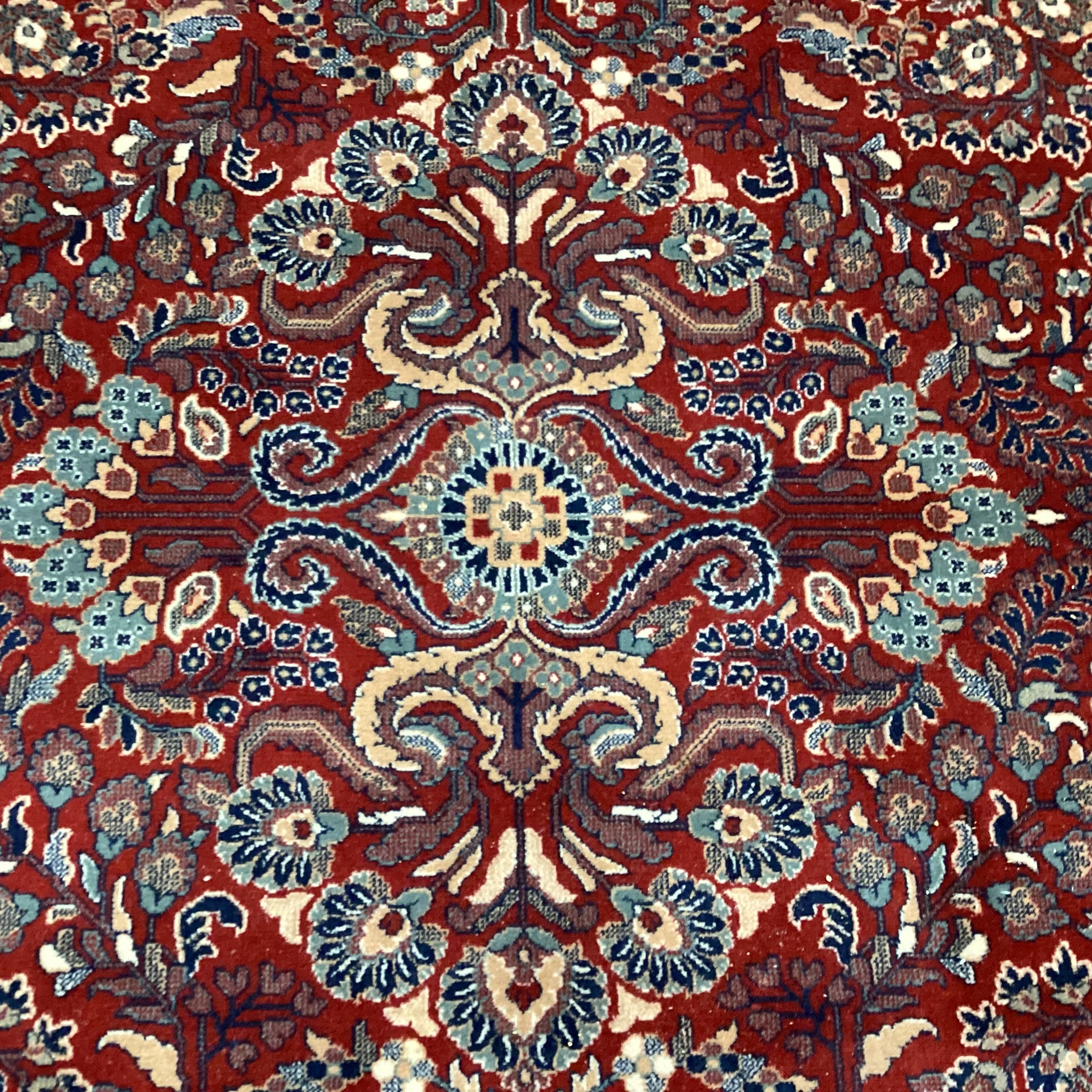 Foreign Accents Rug Gallery Red Navy Ornate Floral with Border & Fringe Rug 8'2"x 11'5"