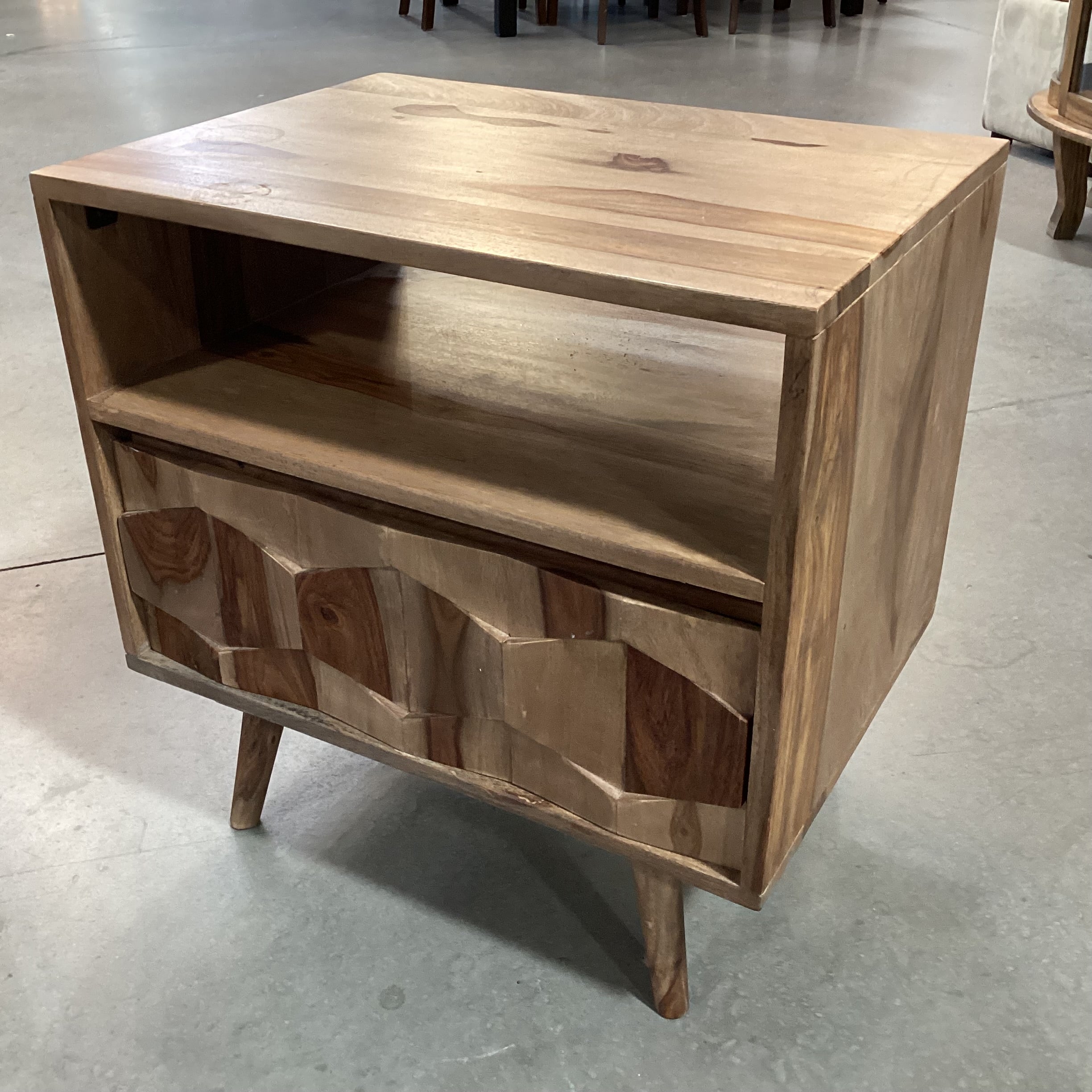 Moes Home Mid Century Style Wood with 1 Drawer & Open Cubby End Table 22"x 16"x 22"