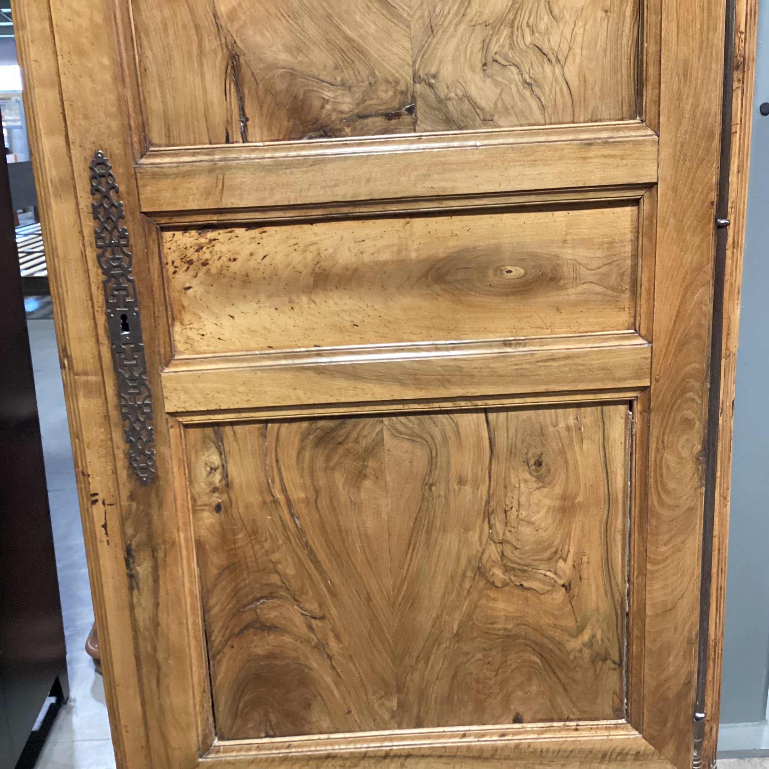 Antique Carved Wood 1 Door Armoire 48"x 29"x 90"