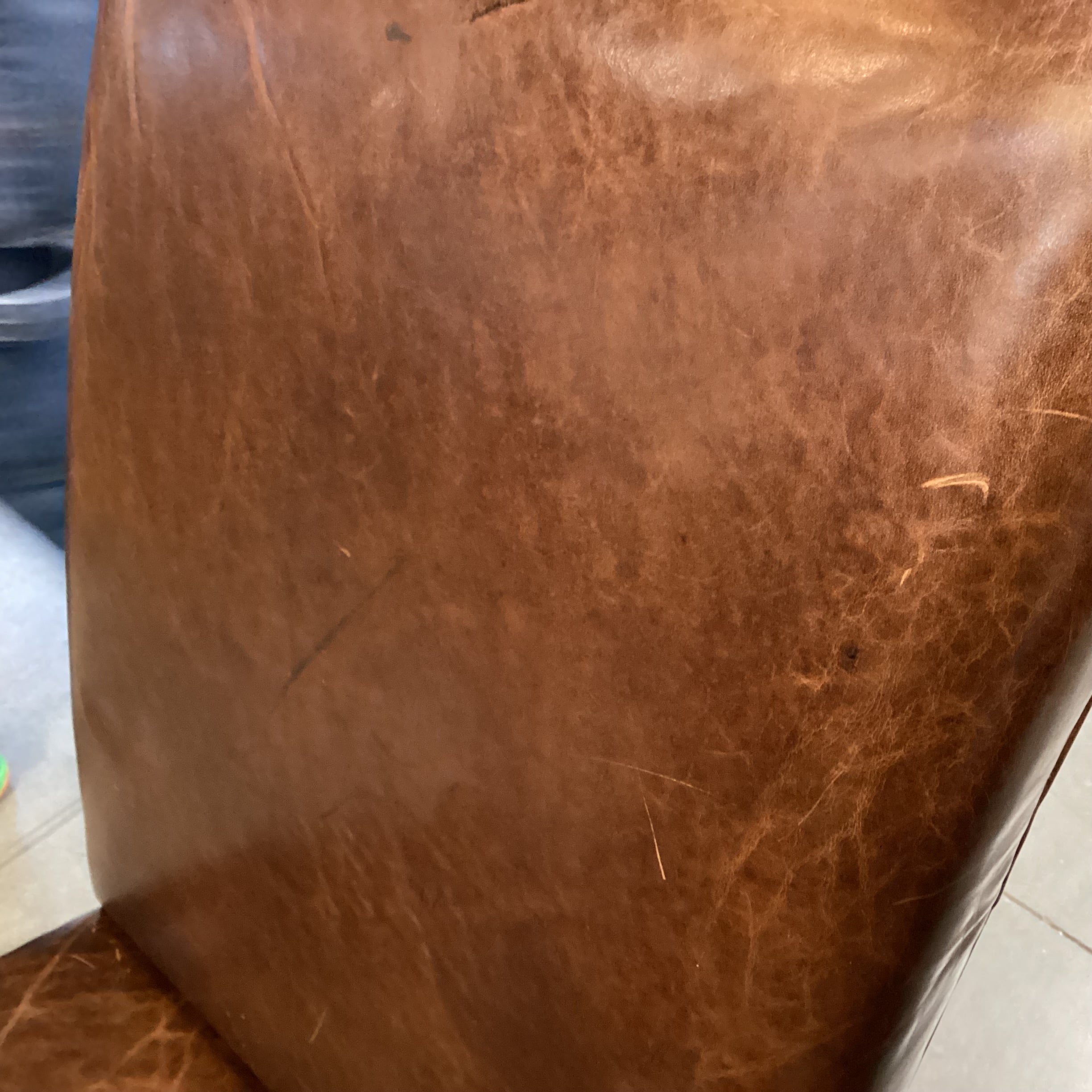 SET of 4 Restoration Hardware Distressed Leather Dining Chairs 21"x 24"x 42"