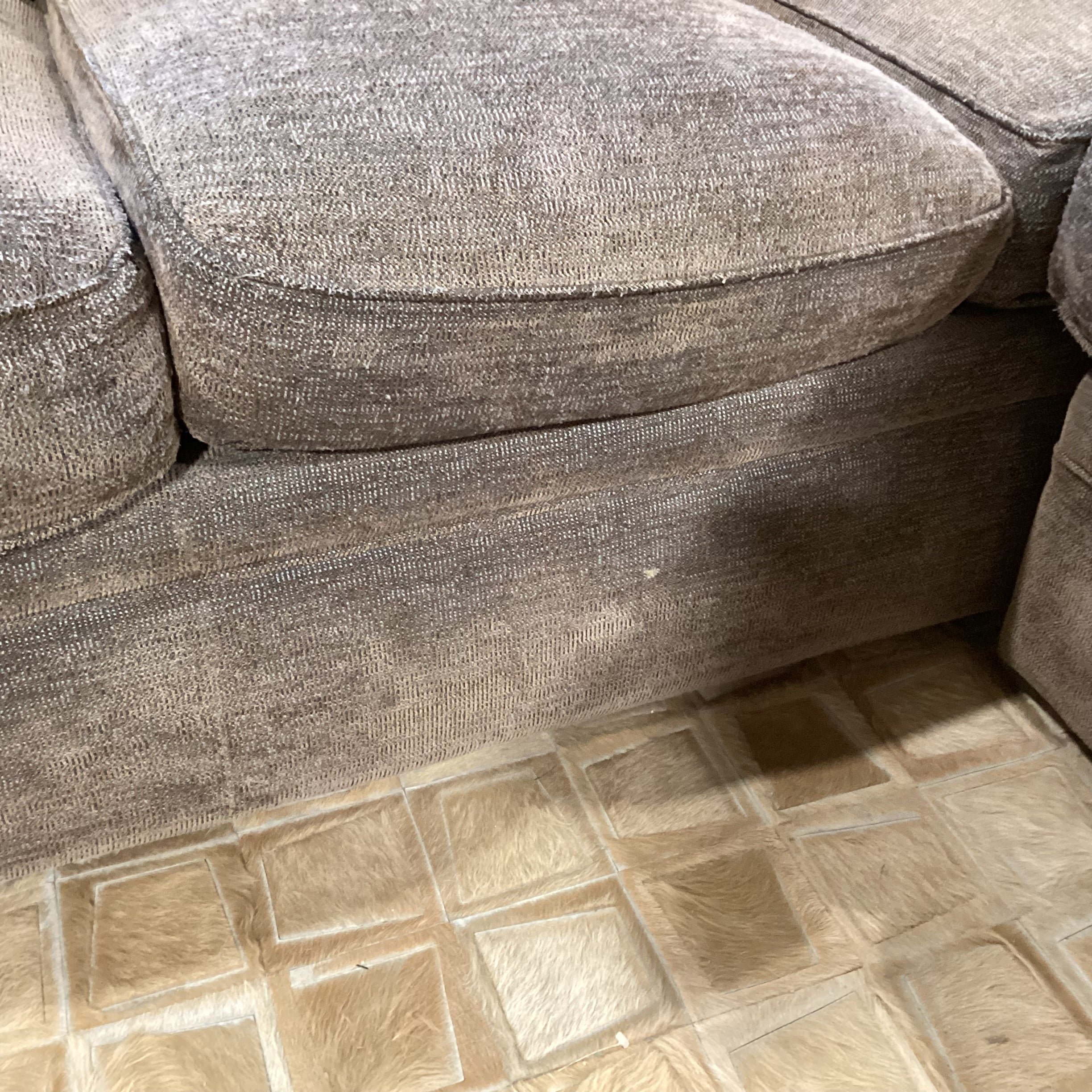 Rowe Furniture Taupe Grey Brown Woven Down Mix 2 Piece Sectional  118"x 92"x 42"x 32"
