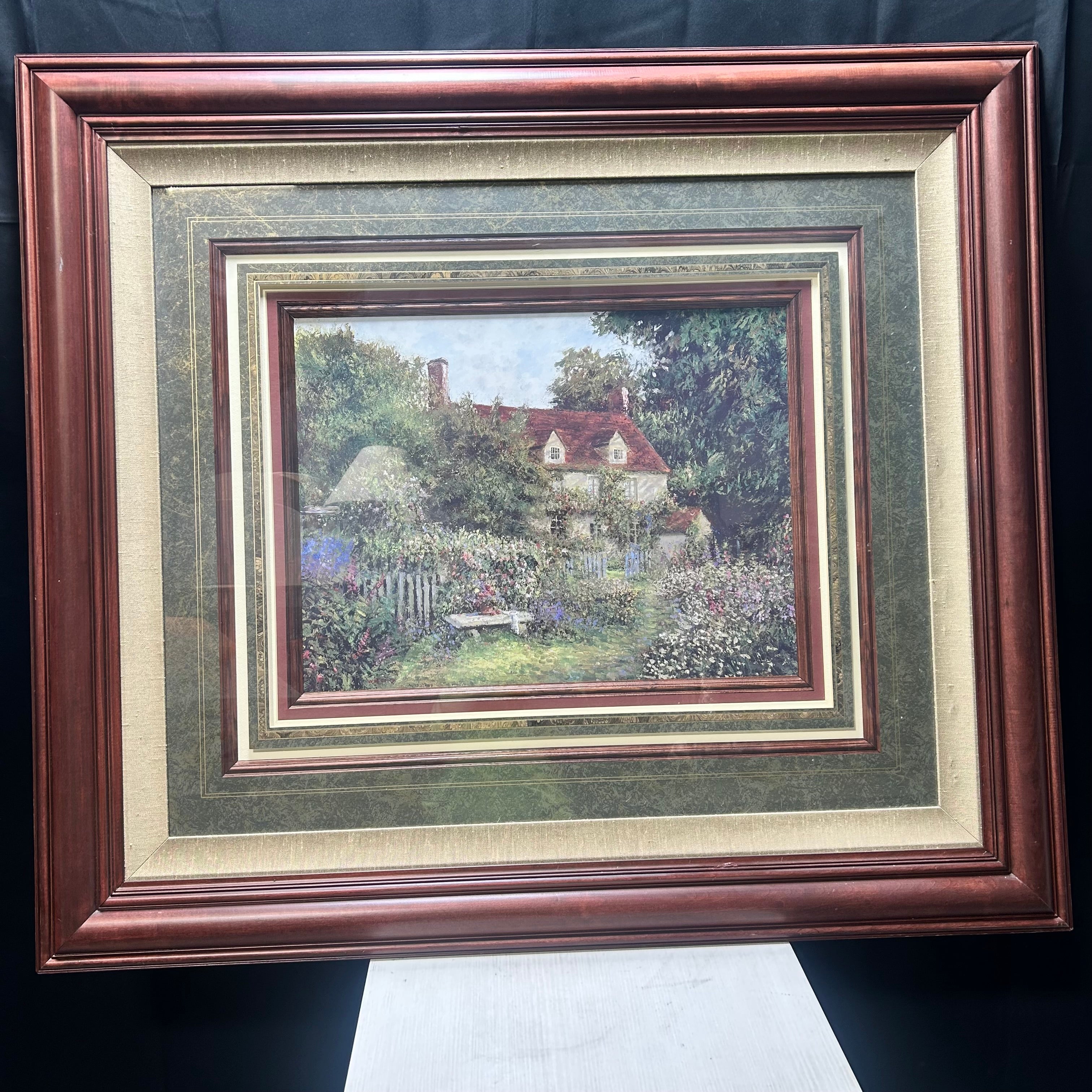 "The Garden Retreat" Beautifully Matted Framed Art Print  49.5"x 43.5"