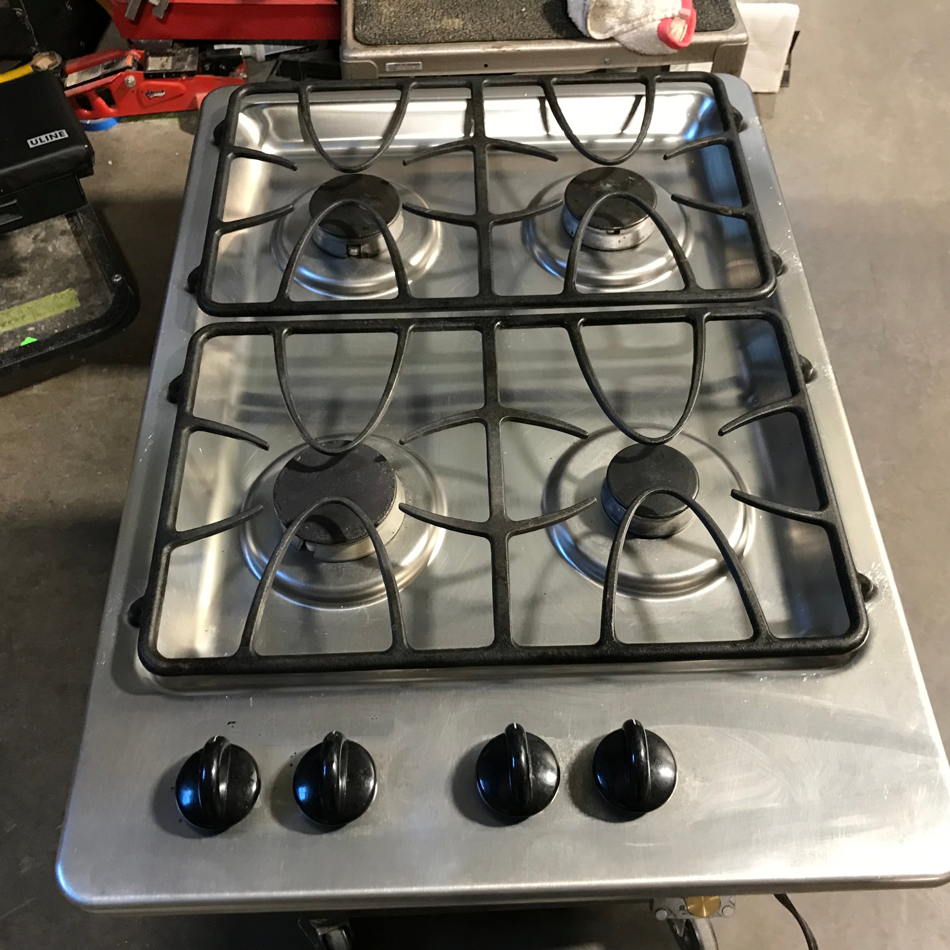 GE Stainless Steel 4 Burner Gas Cooktop 30"x 21"x 3"