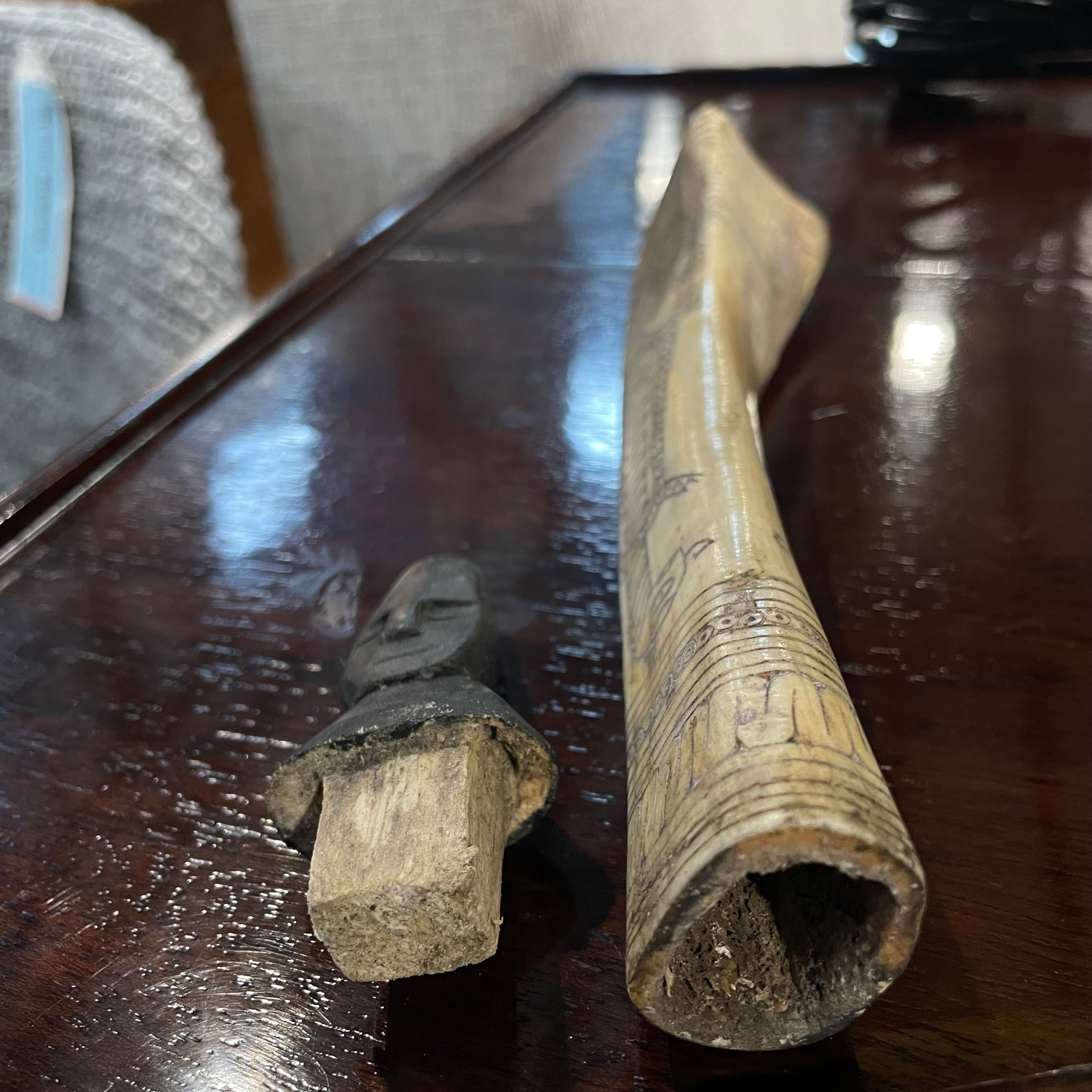 Vintage Batak Tribal Handcarved Medicine Bone, 1.5" x 9.25"