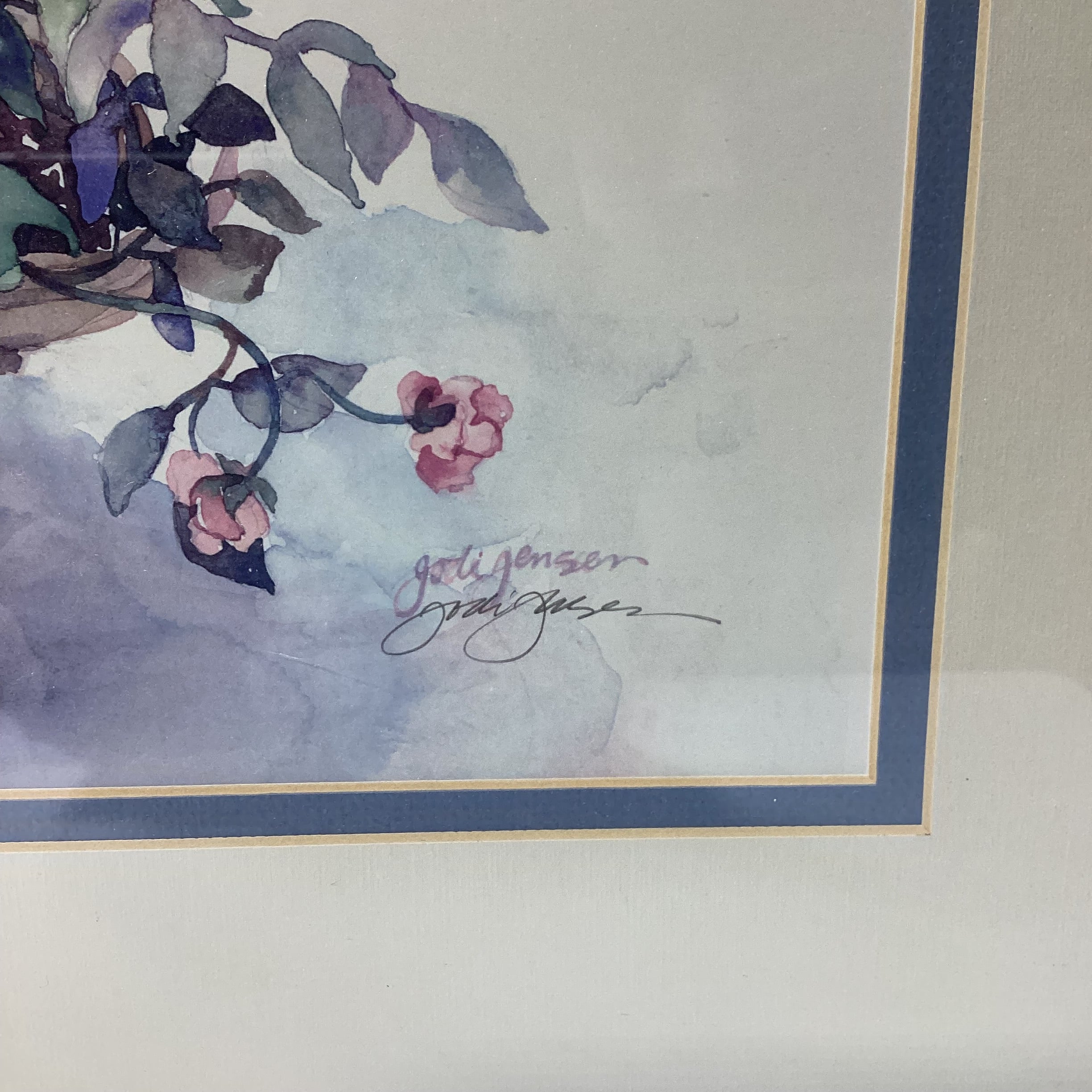 Jodi Jensen Signed "Pick of the Day" Print In Light Wood Frame 27" x 23"