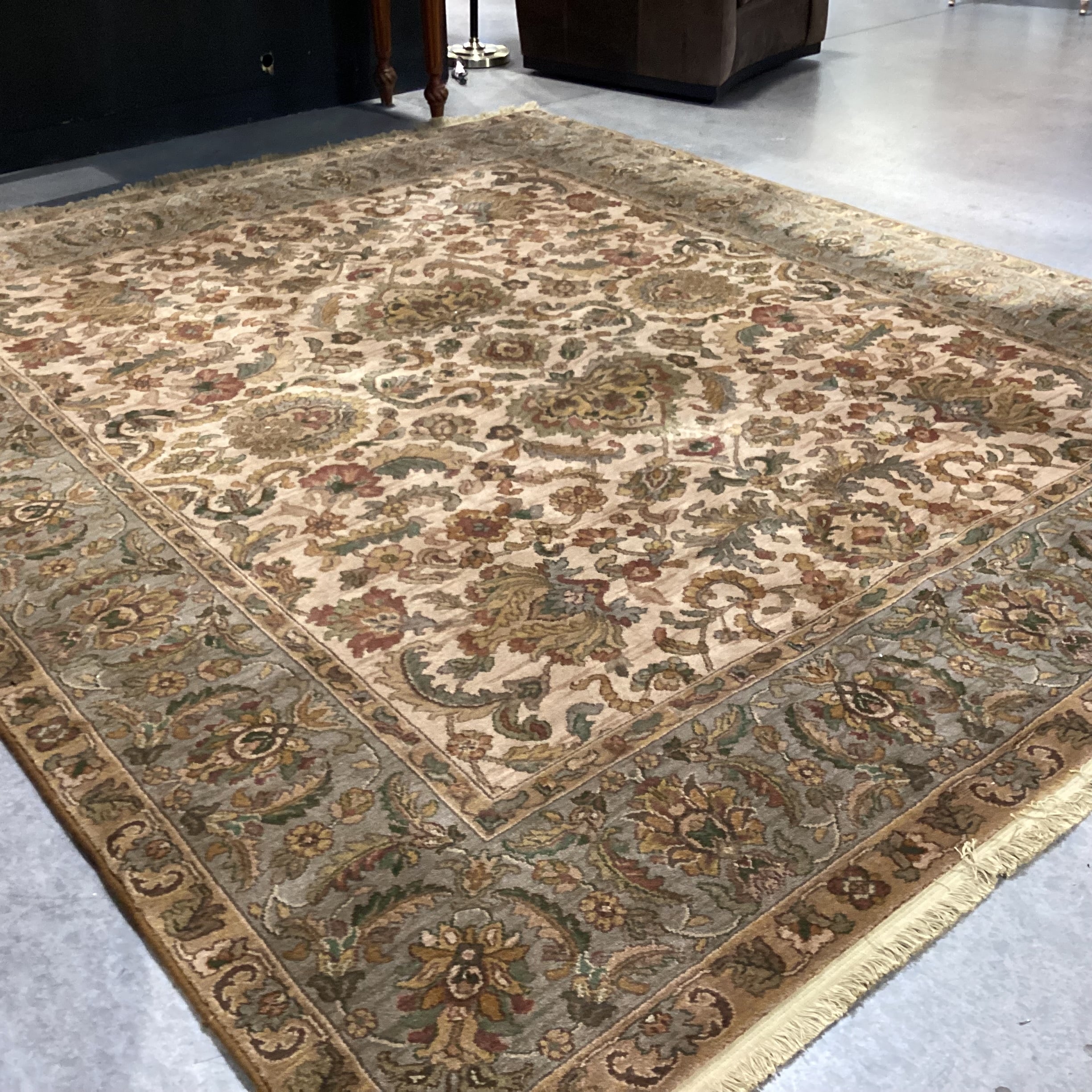 Karastan Samovar Teawash Gold Olive Rust Woven Wool Rug 8'8"x 10'