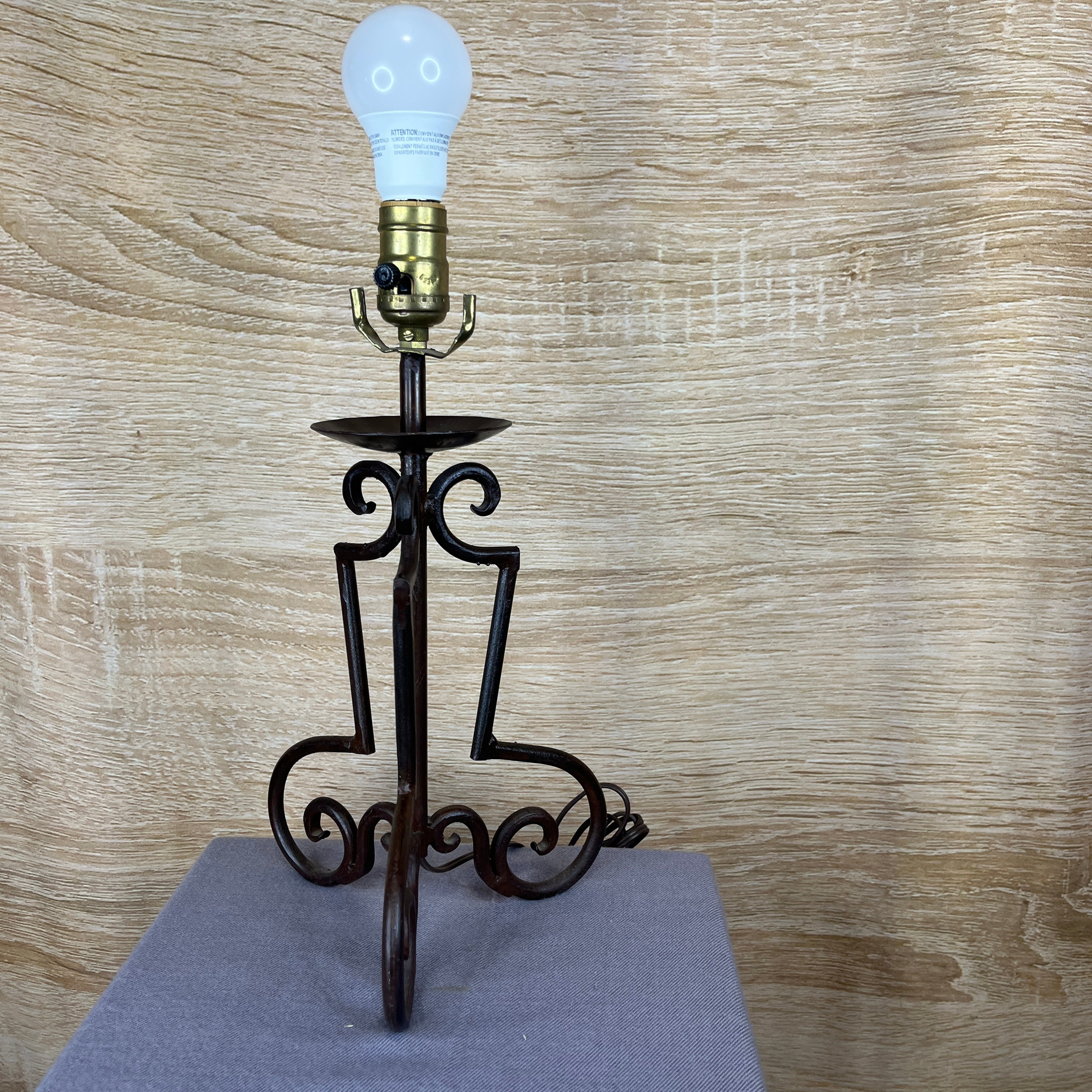 Bronze Brushed Iron Scroll Leg Mini Table Lamp 8"x 8"x 15"