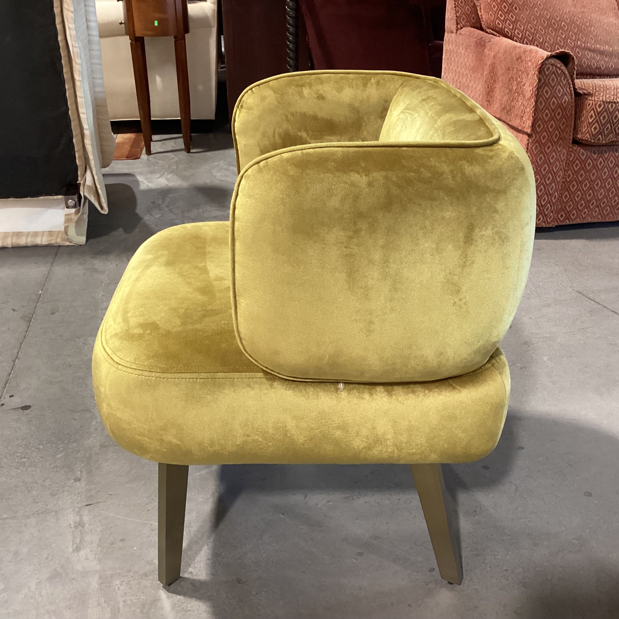 I was Made for You Interior Define Saffron Velvet & Gold Metal Modern Chair 27"x 24"x 30"