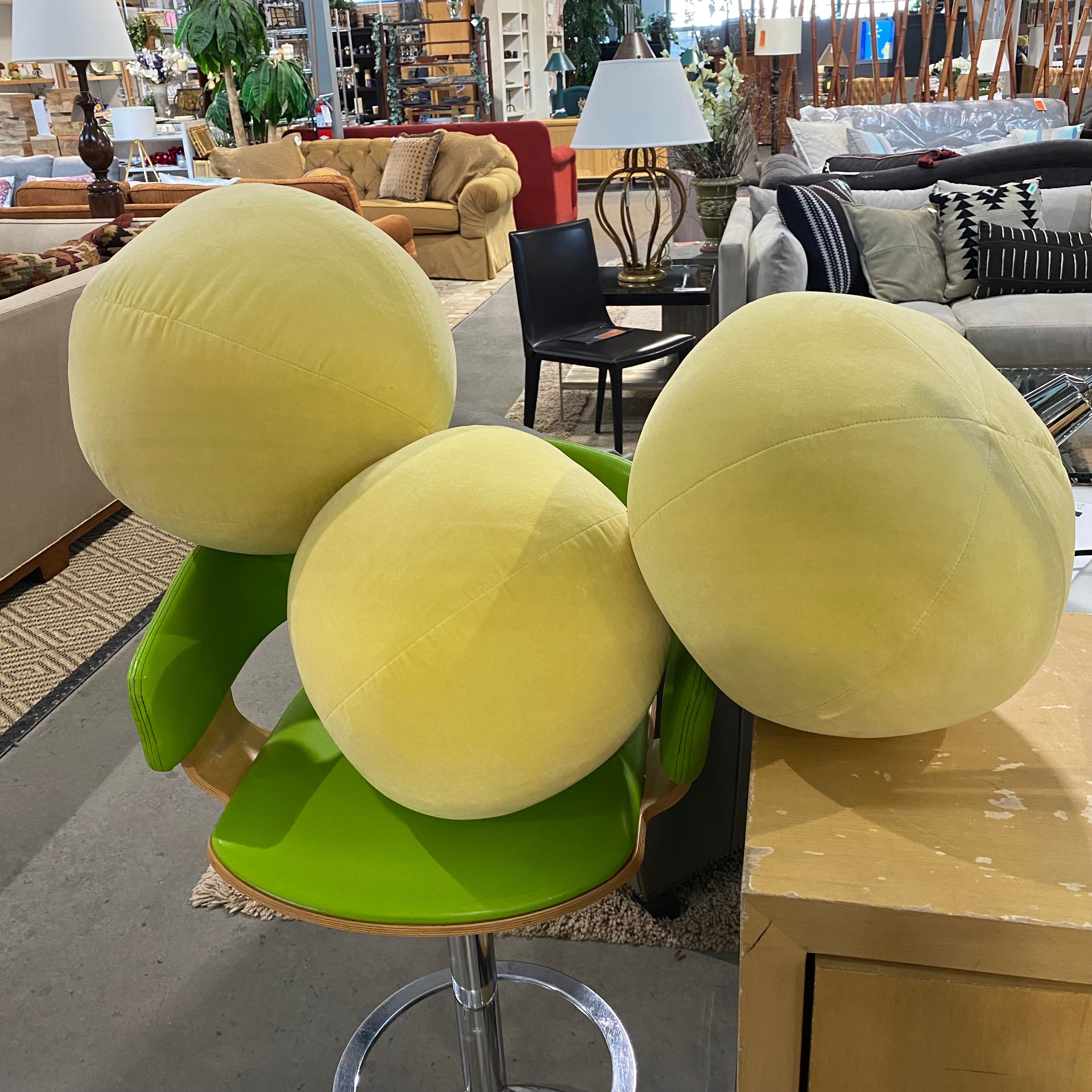 Round Yellow Weighted Pillow 14" Diameter