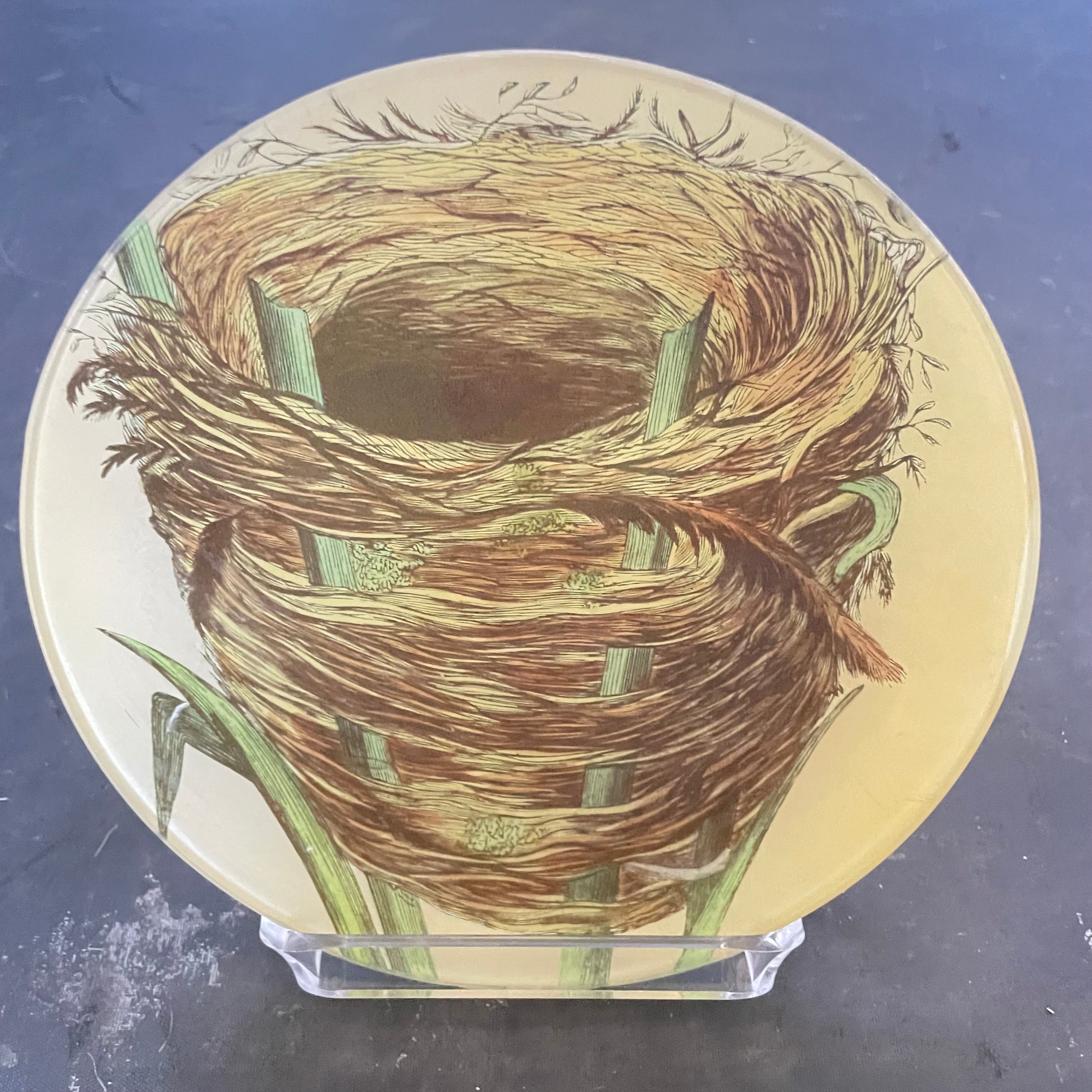 John Derian Hand Blown/Decoupage Nest Plate, 7"