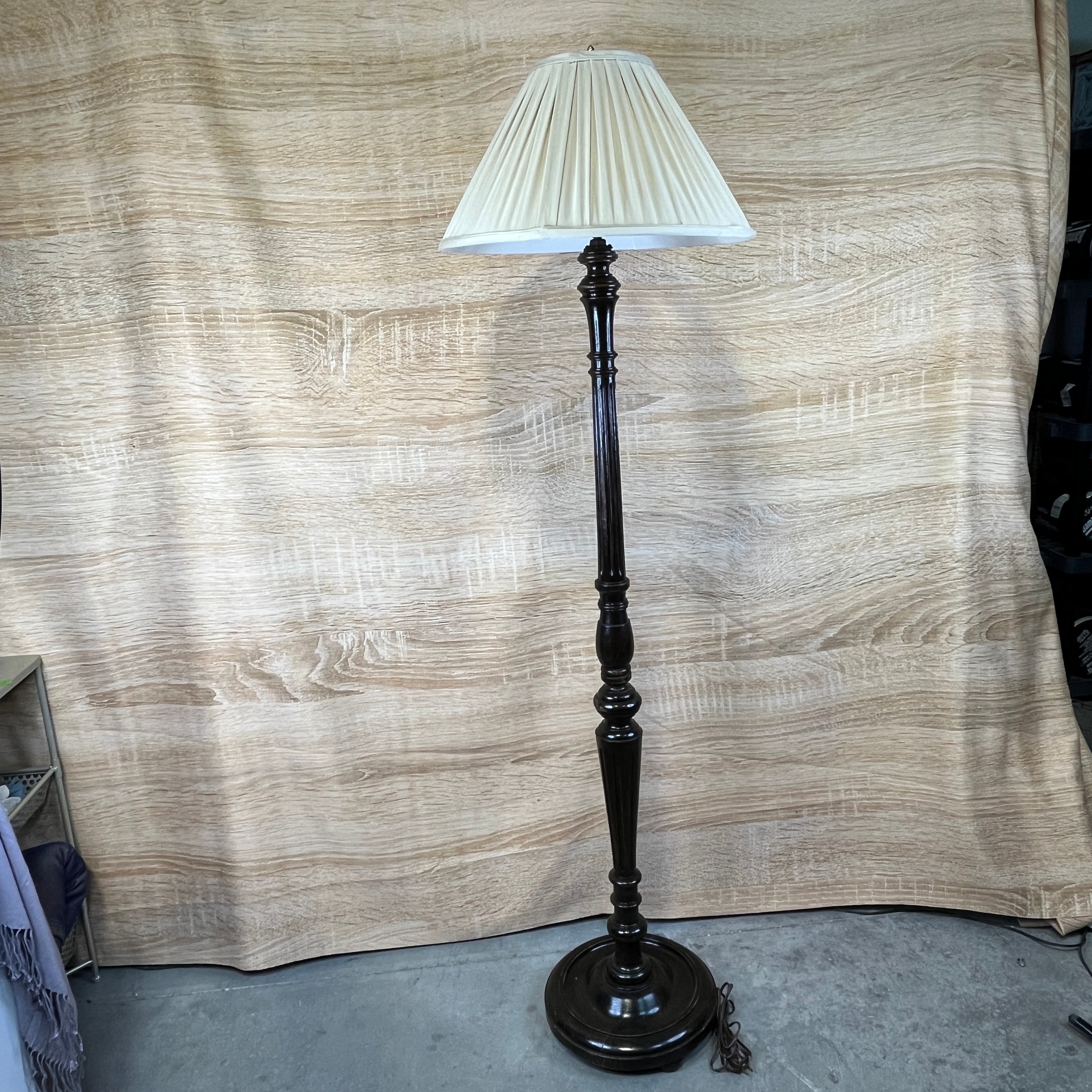Dark Walnut Floor Lamp 14"x 70"