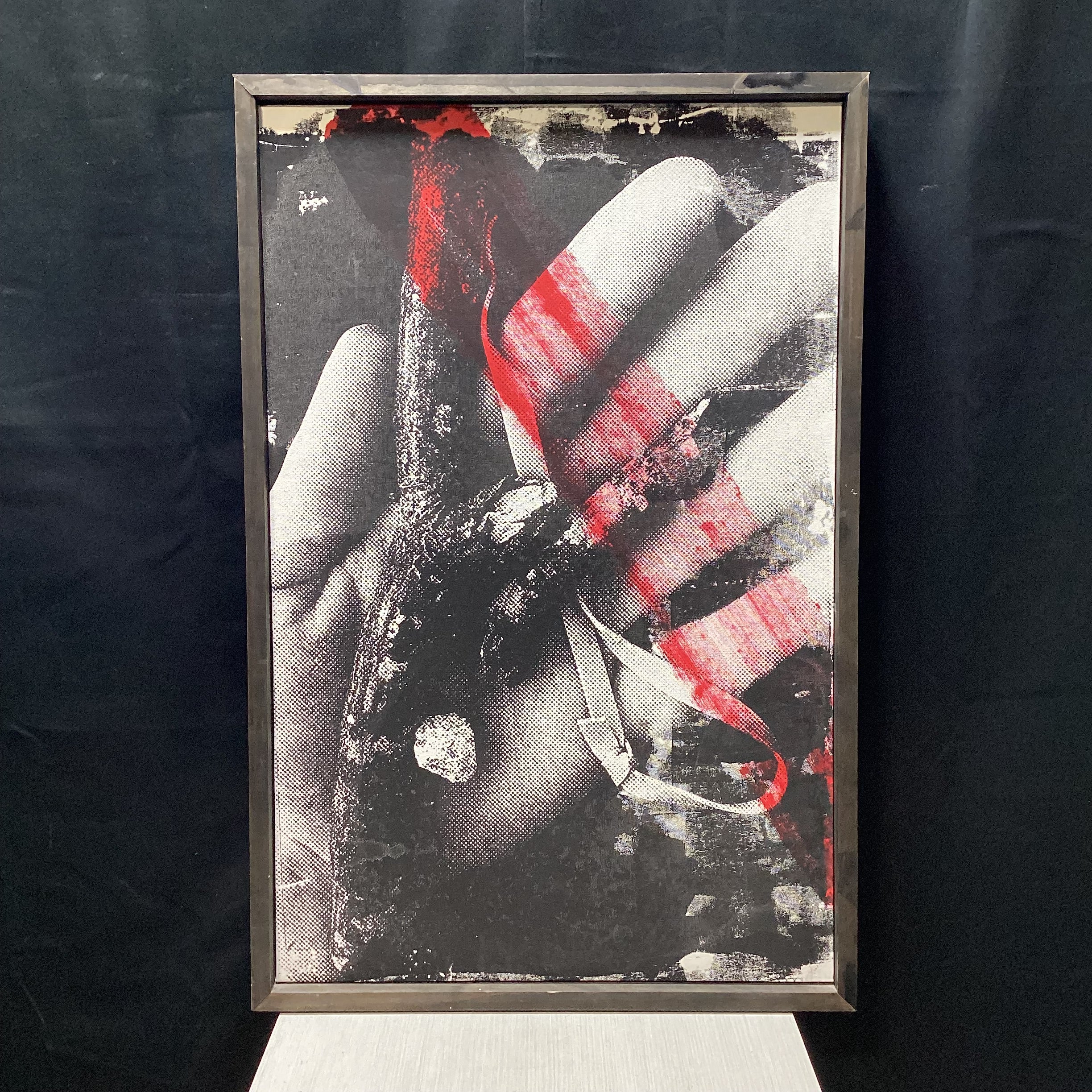 Percieved Power Signed/Dated "Young Power" Framed Canvas 23.5" x 36"