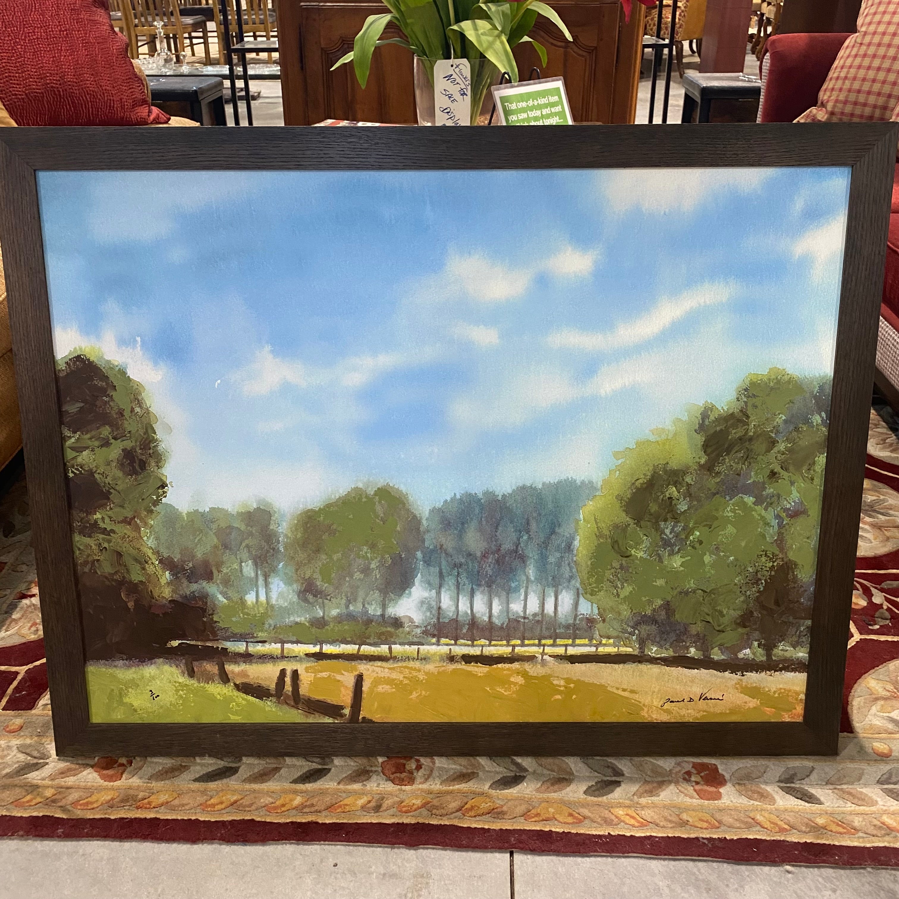Paul D. Vernes Landscape Oil on Canvas Numbered and Signed Wall Decor 44"x 33.5"