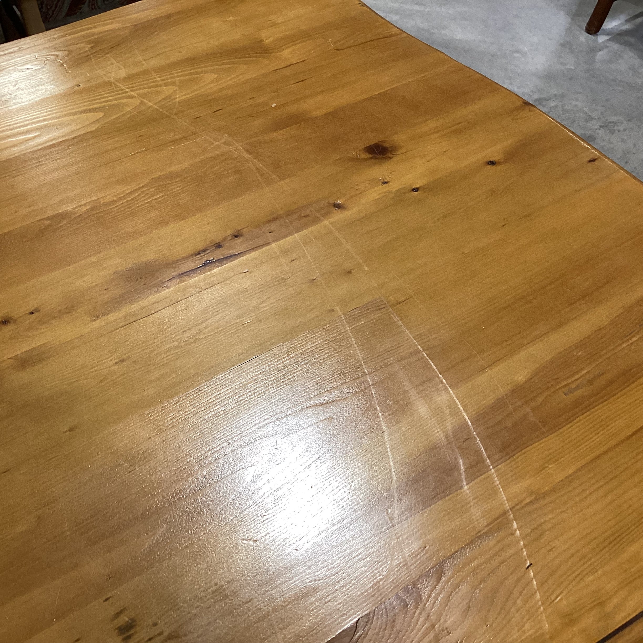 French Country with Carved Detail Finished Pine Dining Table 72"x 38.5"x 32"