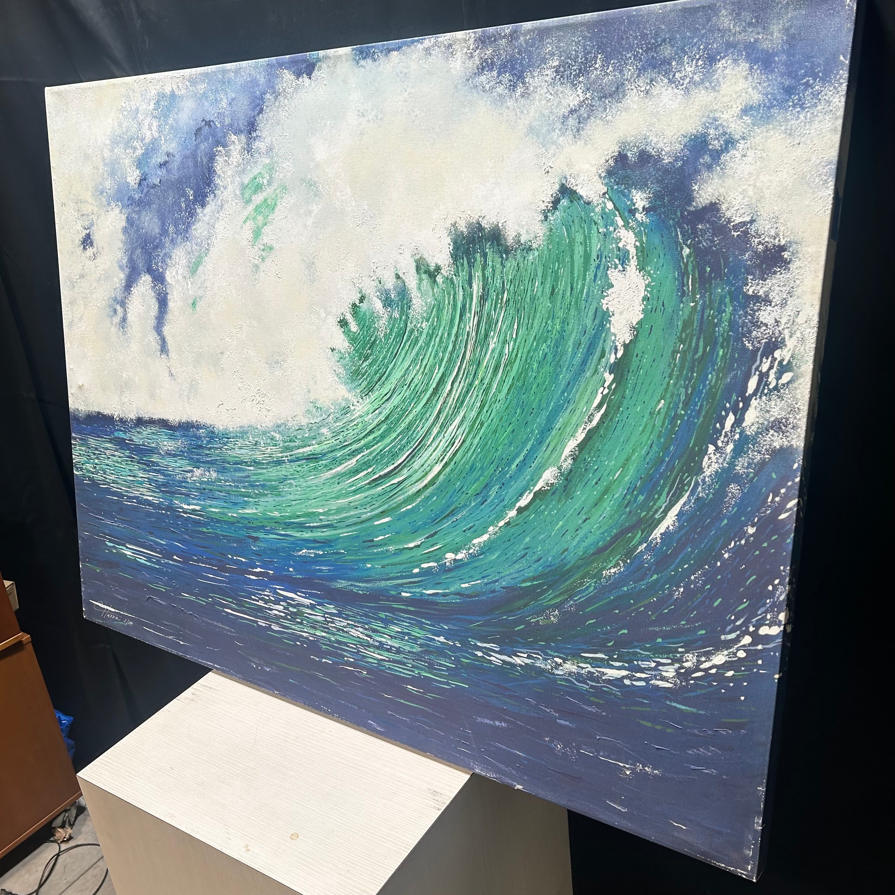 Artist Harra Wave Print Painting On Canvas 3/100  48"x 36"