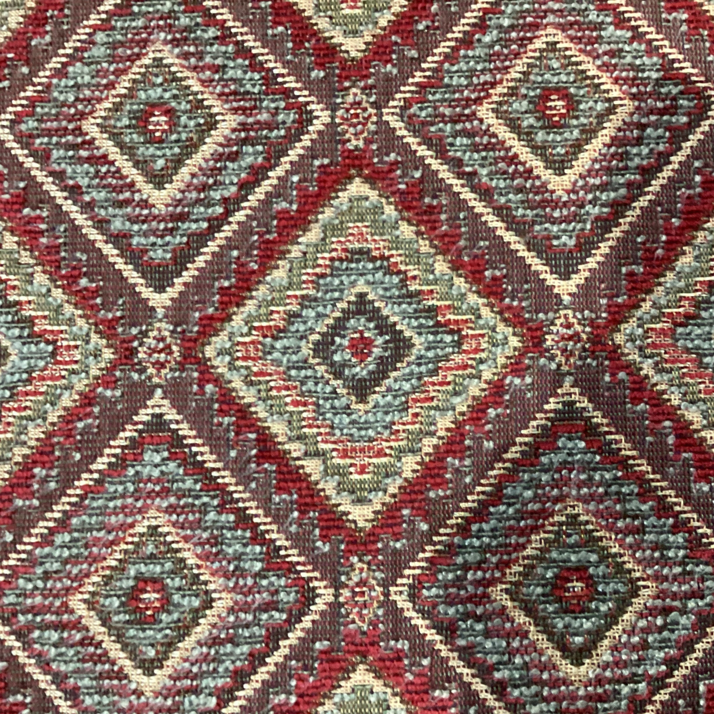 Dindy Foster Interiors Brown Gold Red Sage Diamond Pattern Woven with Tailored Skirt Chair 30"x 32"x 30"