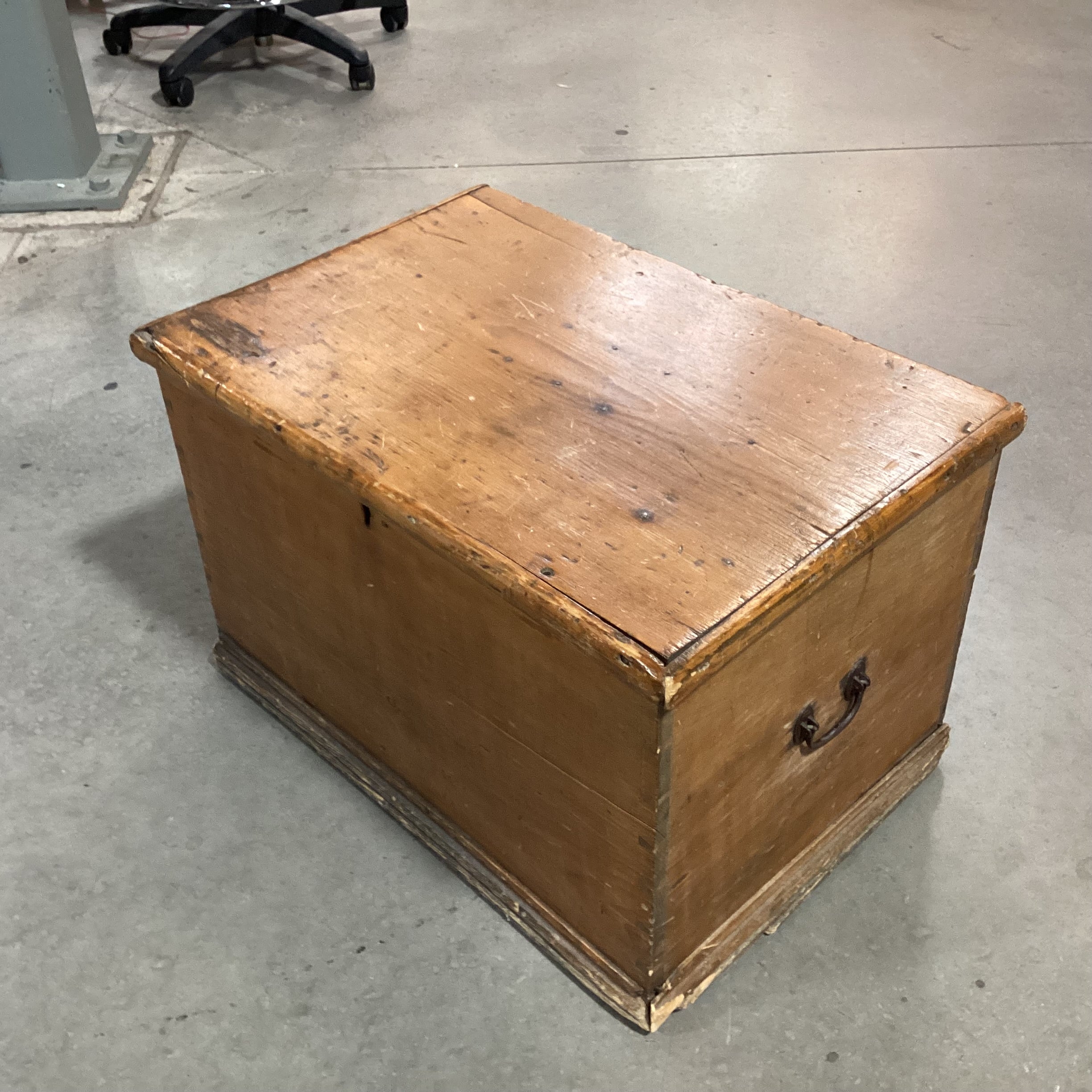 Antique Wood with Iron Handles Small Trunk 27"x 18"x 17"