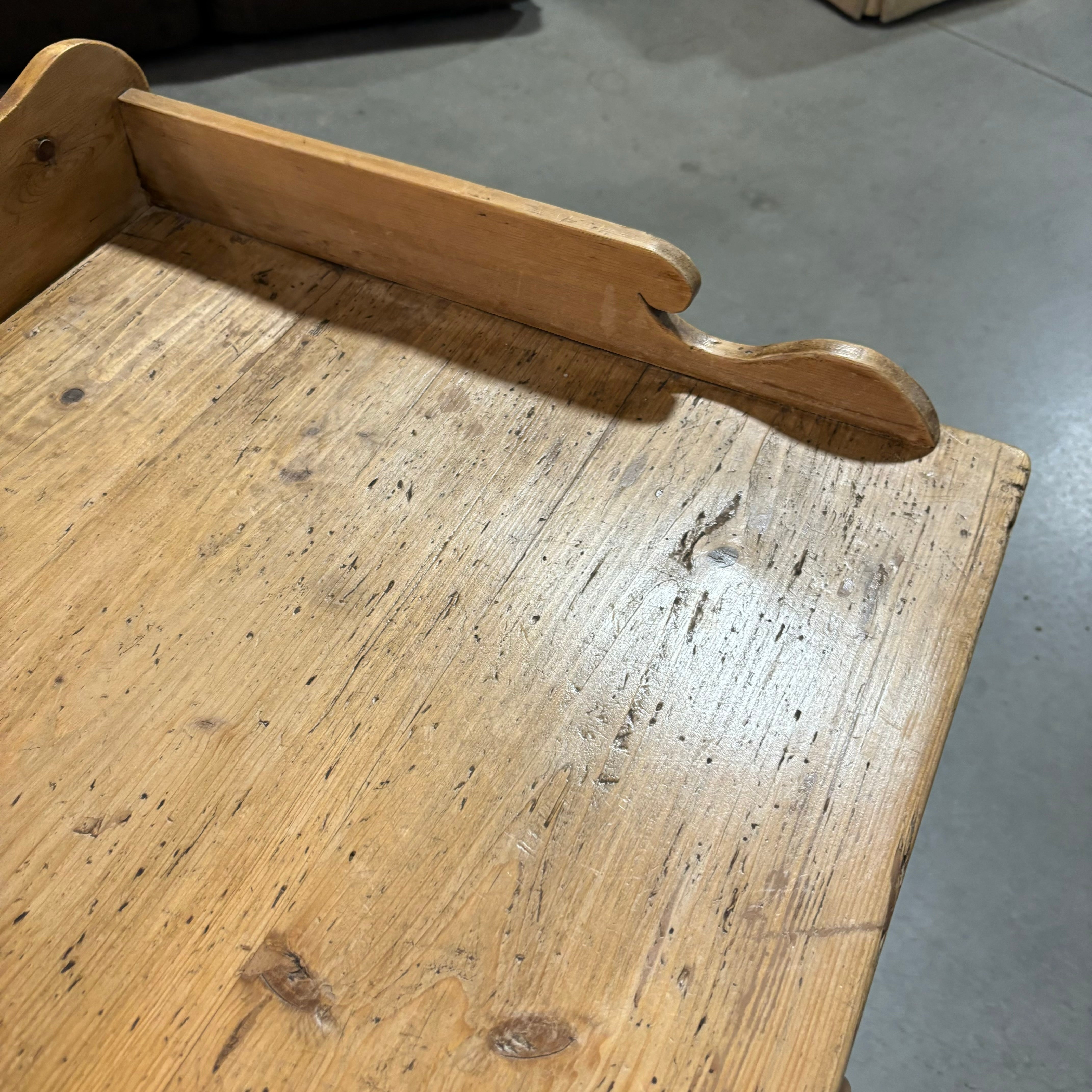 Antique Natural Pine 2 Drawer with Detailed Backsplash Desk 42"x 24"x 40"