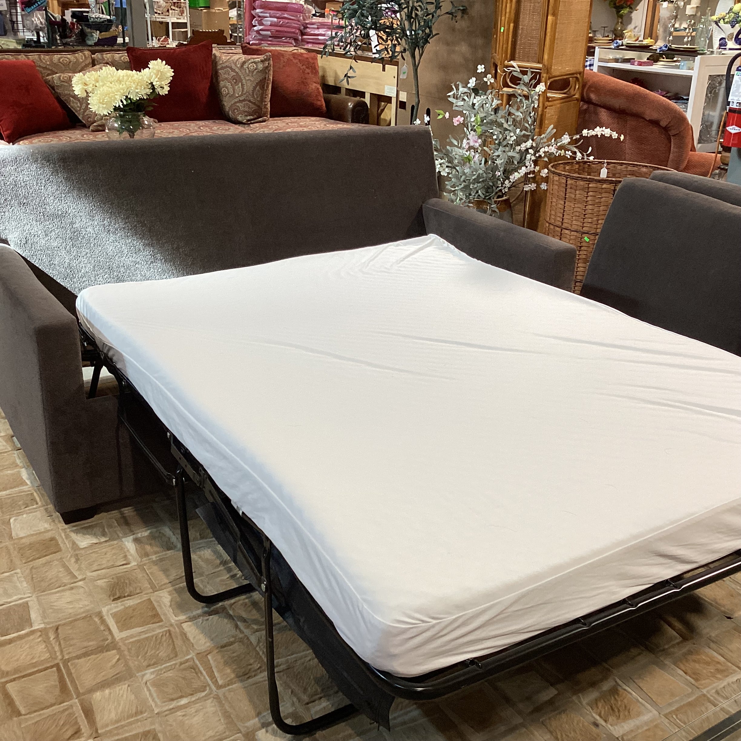 Taupe Brown Full Sleeper Sofa 70"x 40"x 34"