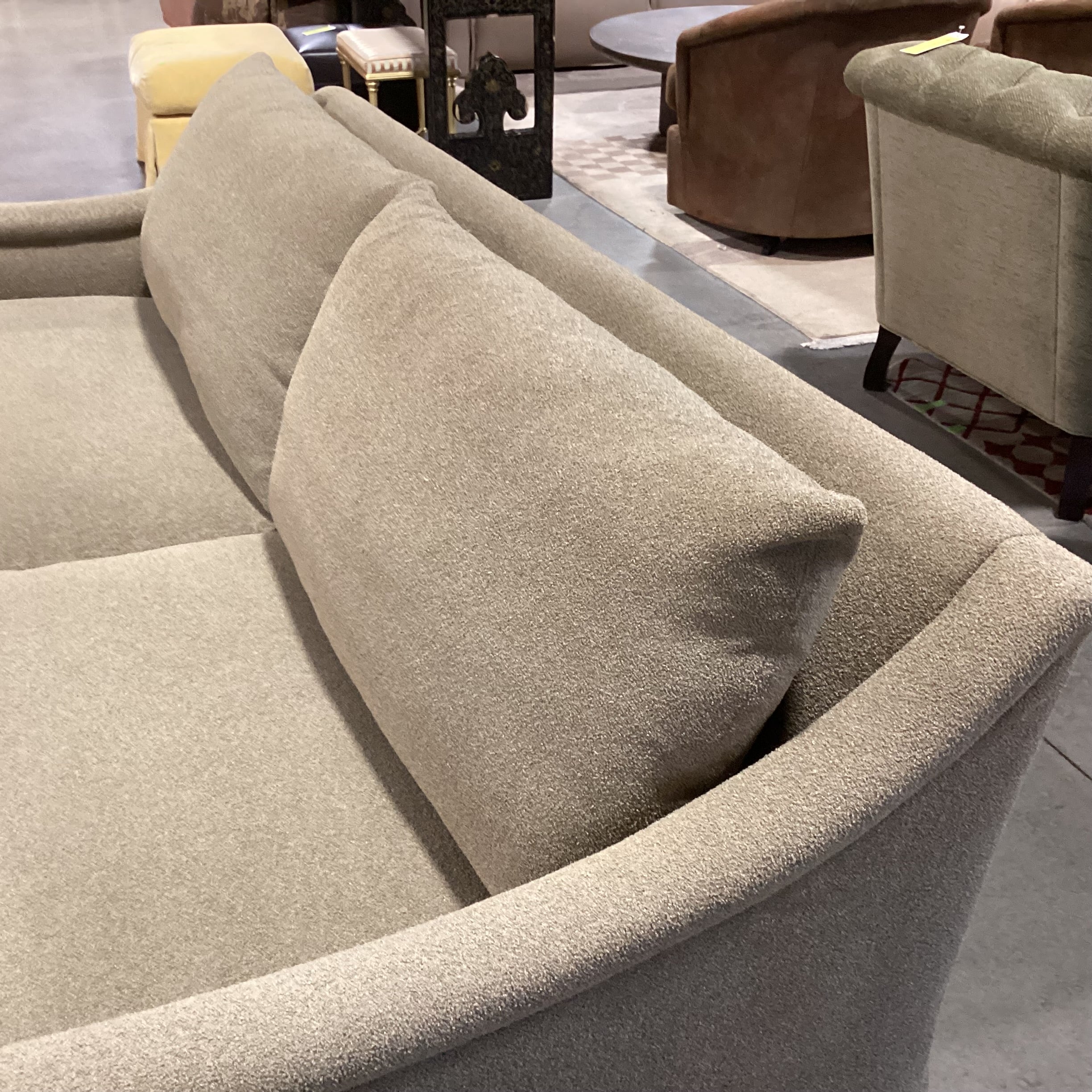 LEE Industries Golden Tan Raised Texture Woven Down Mix & Slope Arm Sofa 78"x 40"x 30"