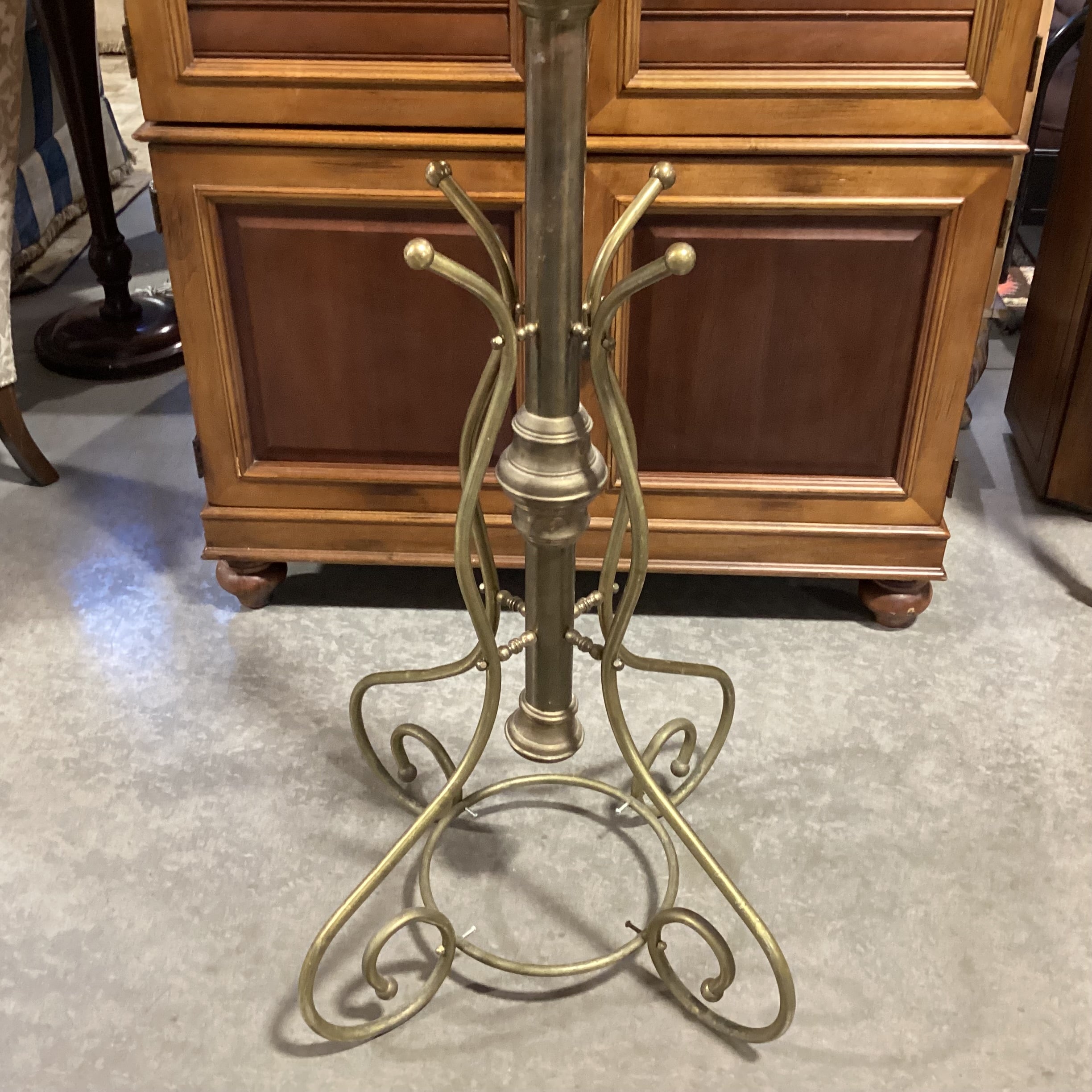 Antique Brass Coat Rack 26" Diameter x 74"