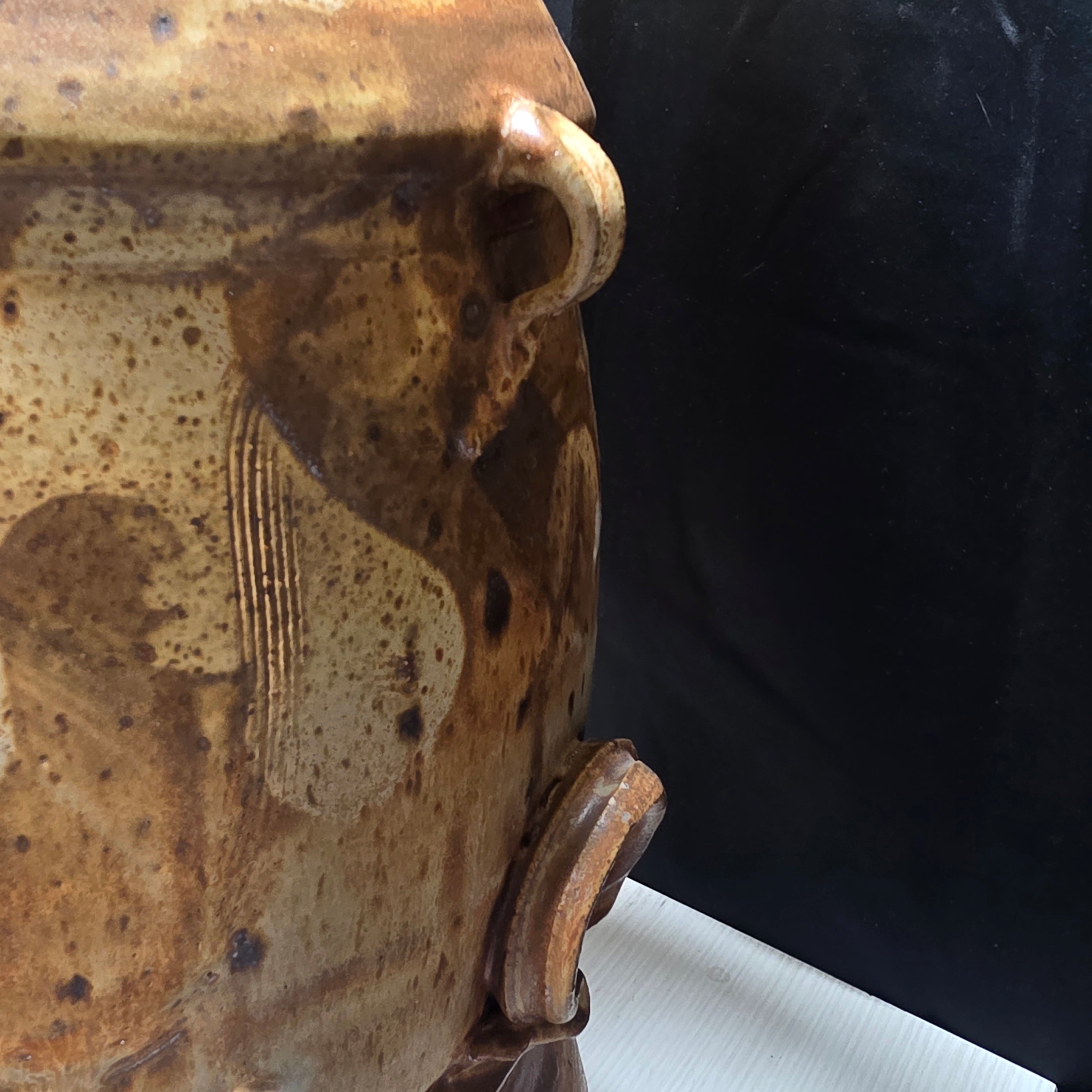 Signed "Kendall" Stoneware Pottery 60s-70s Table Lamp 21"Dx36"
