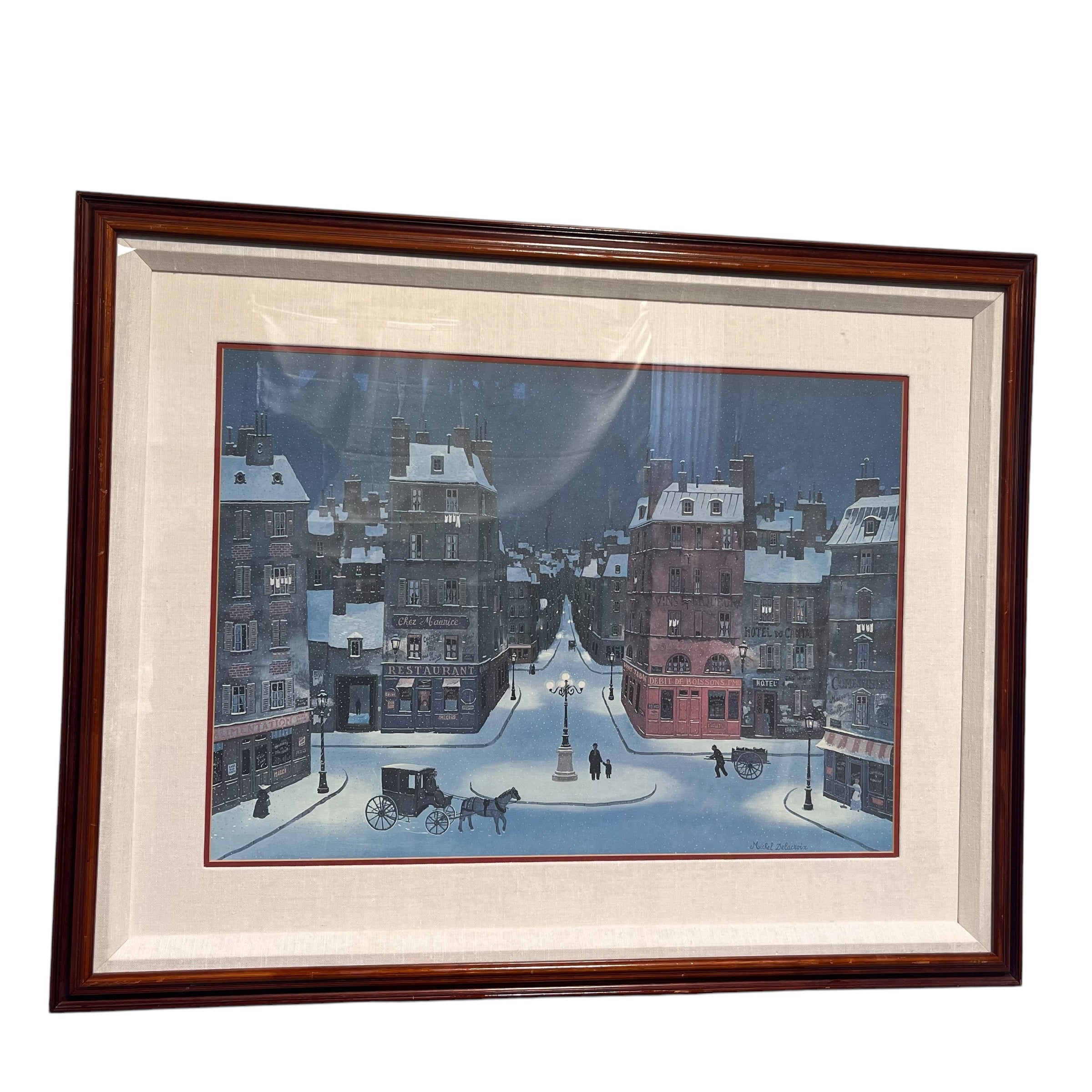 Michel Delacroix "Nuit de Decembre" Print on Paper  Wall Decor; 38"x 31"