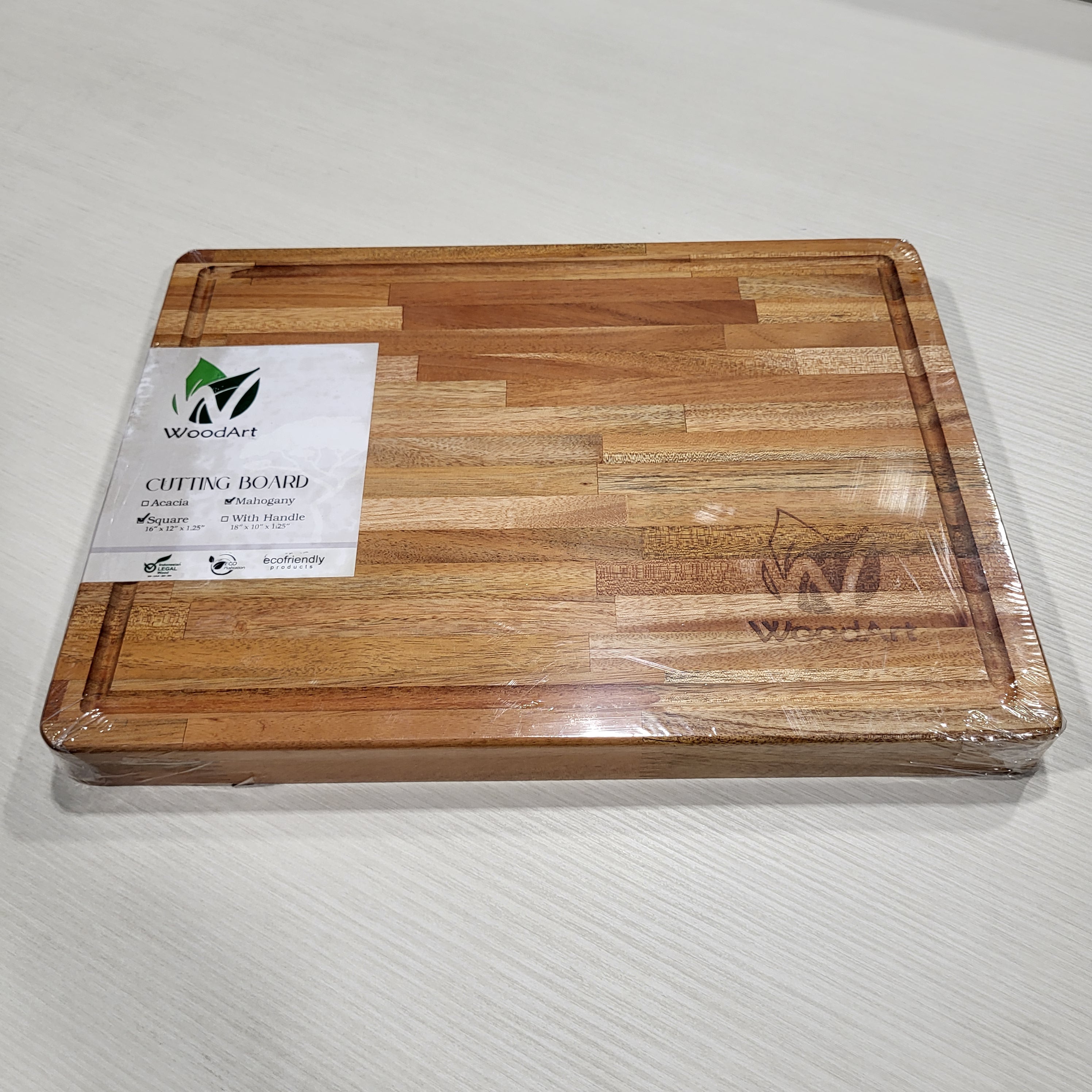 WoodArt Mahogany Rectangle Cutting Board 16"x 12"x 1.25"