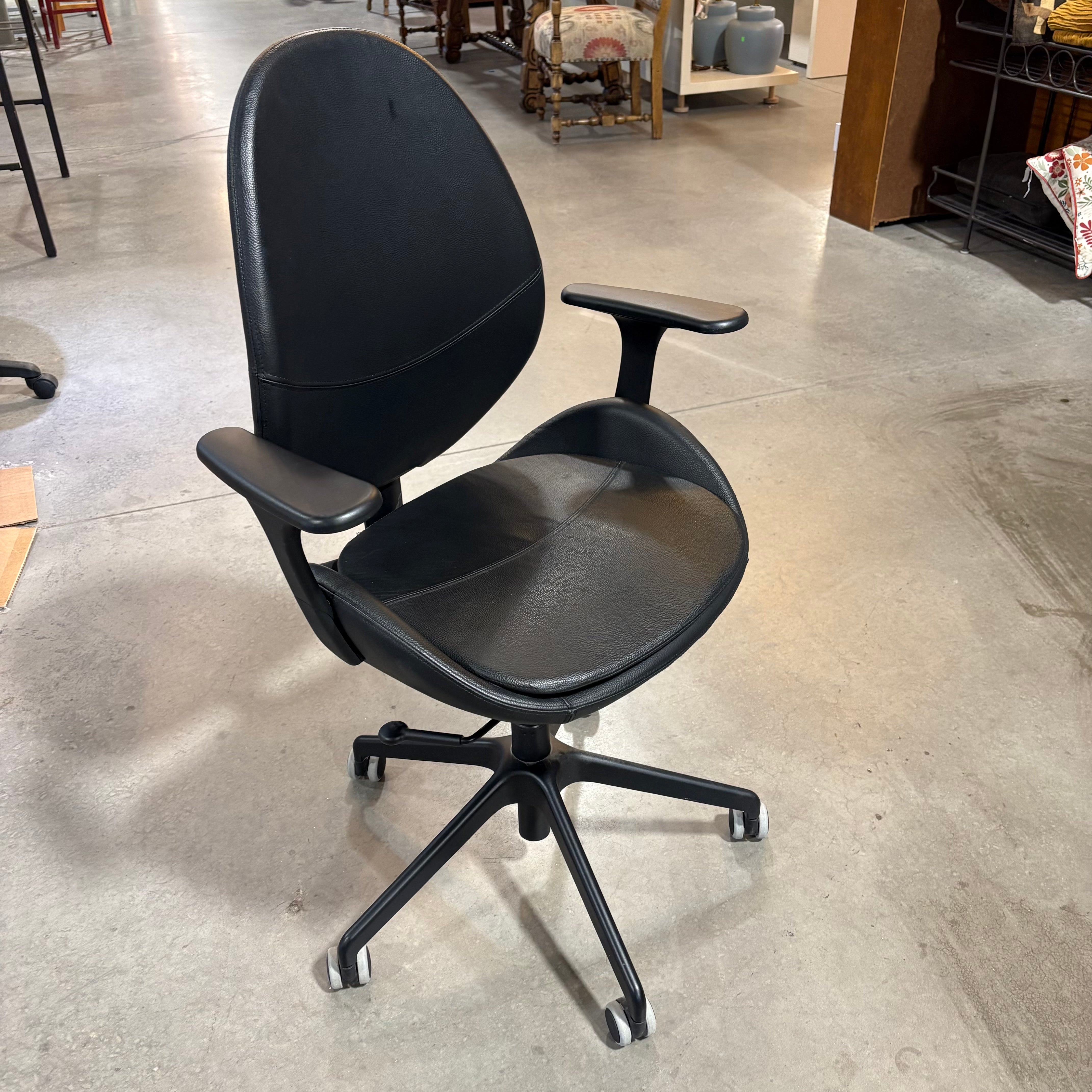 Ikea Hattefjall Smidig Black Goatskin Office Chairs 26"x 19"x 37"