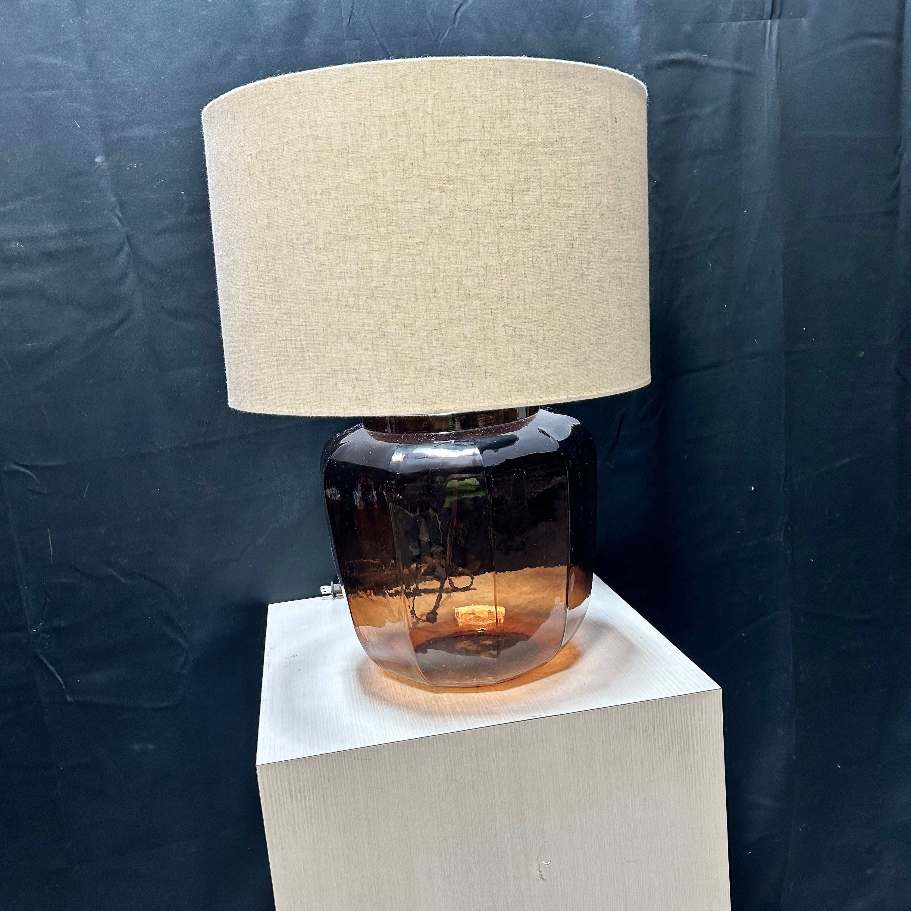 Ashley Bainmore Brown Glass Table Lamp 19"x 28"