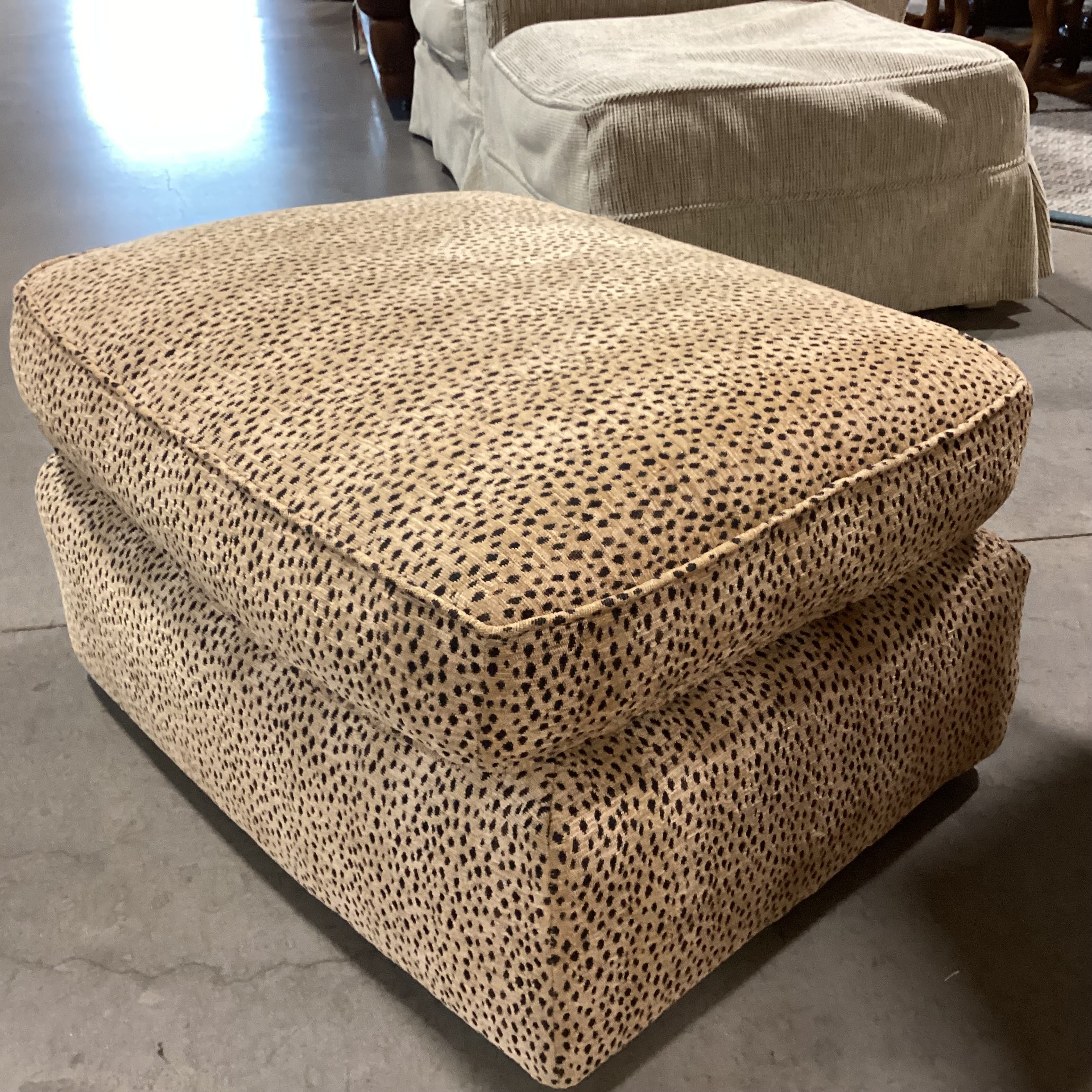 Custom Cheetah Print with Casters Ottoman 31"x 26" 17"
