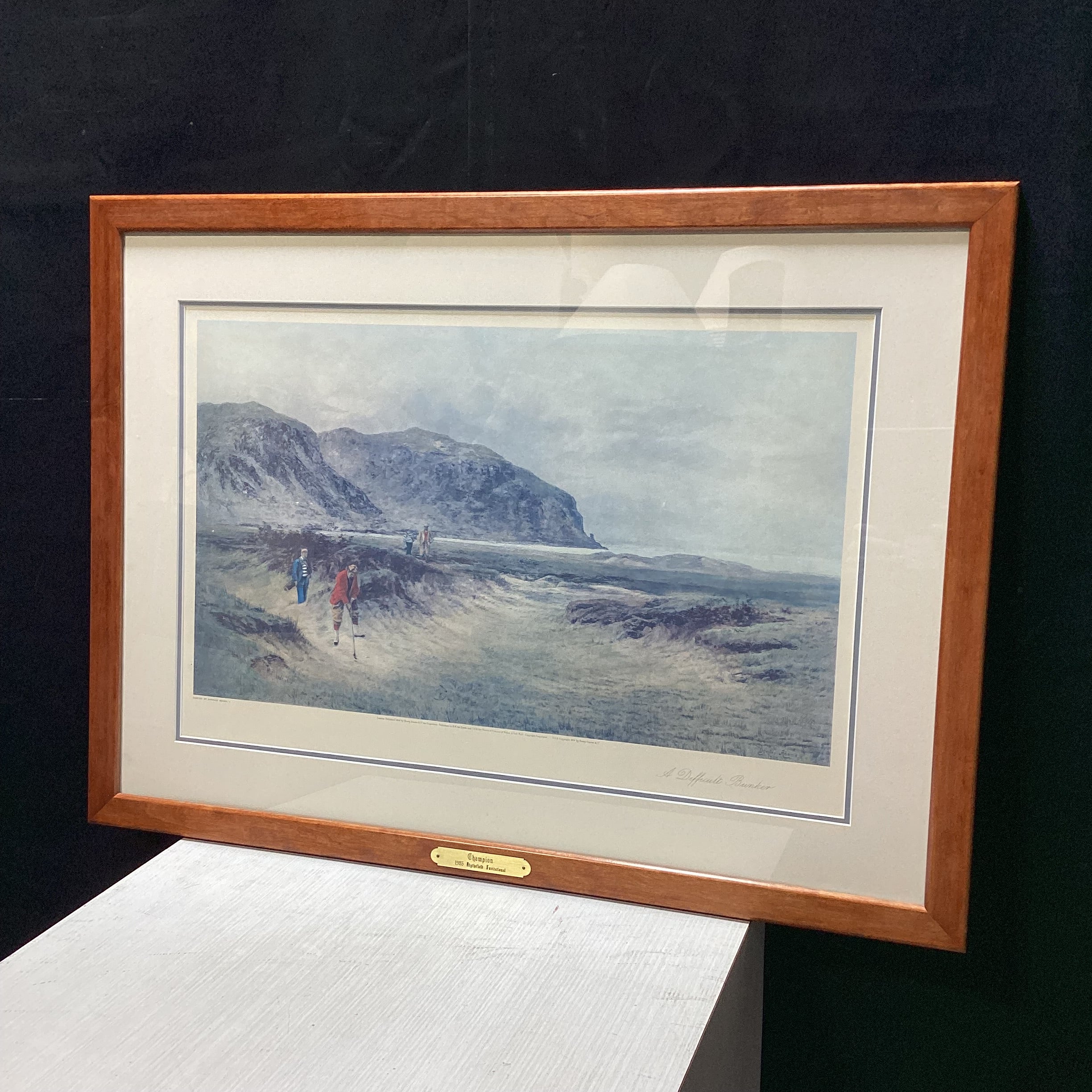Vintage Douglas Adams "A Difficult Bunker" Framed Print With Plaque 23" x 30"