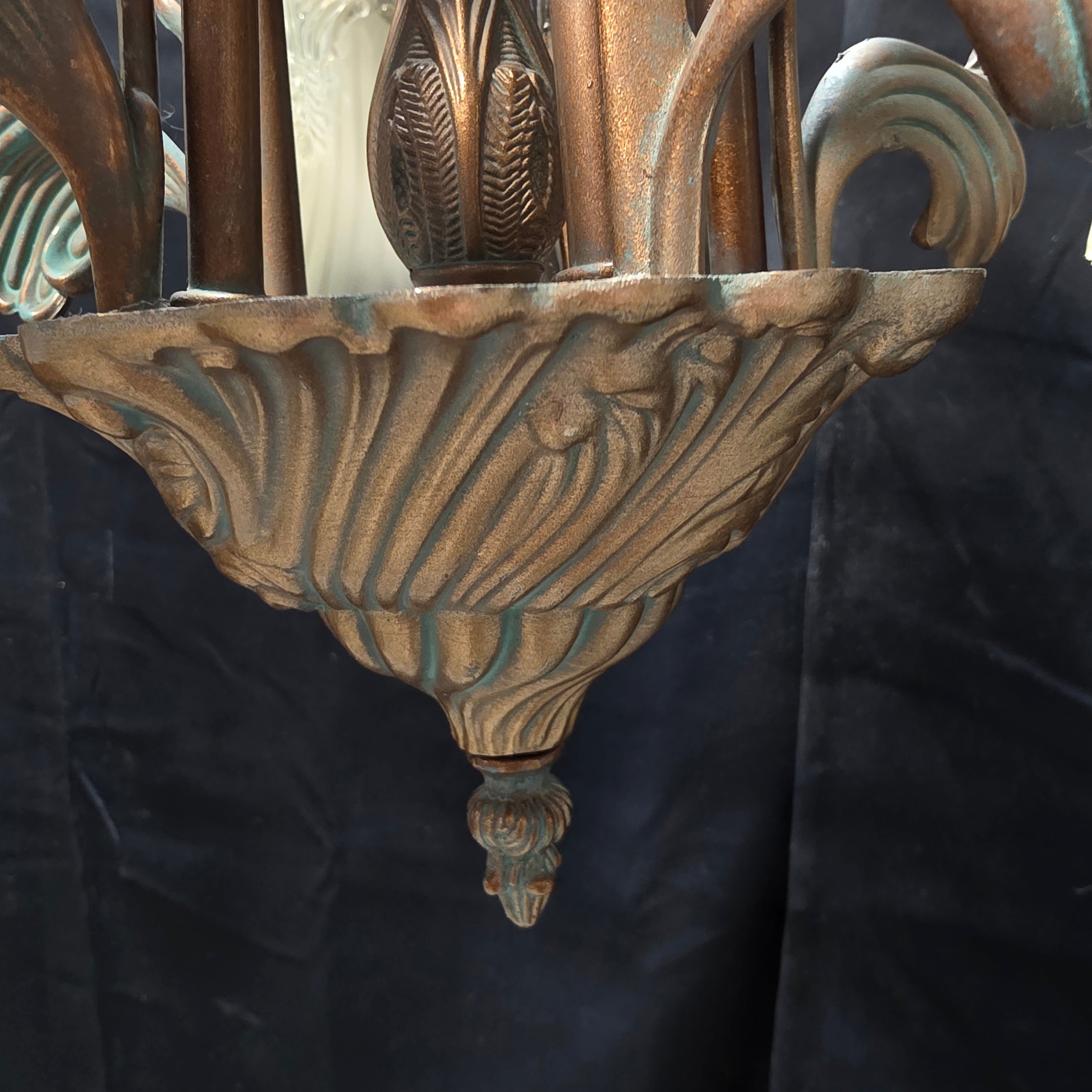 Art Nouveau Five Light Chandelier with Tulip Shades 23"x19"