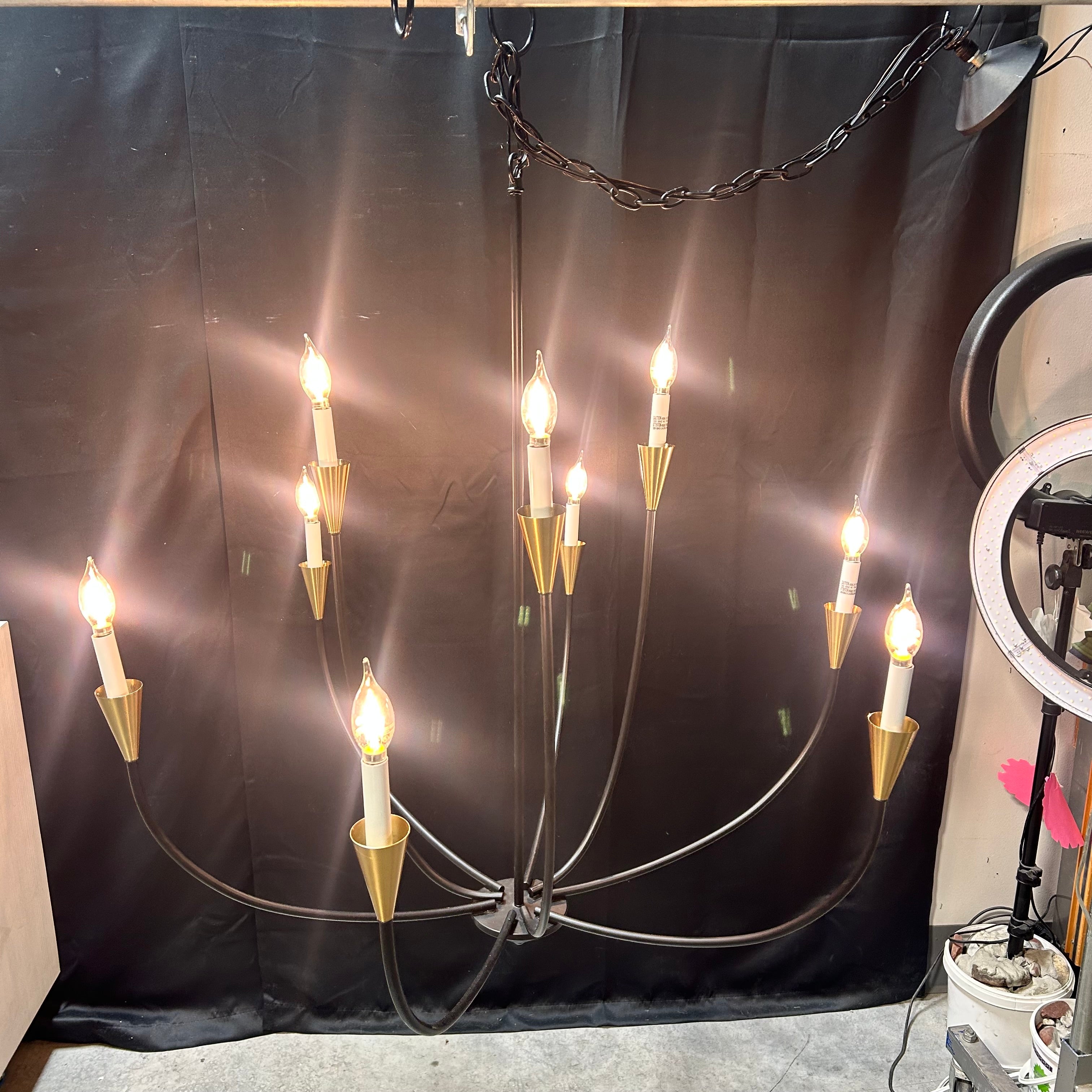 Possini Euro Vanelti 9 Light Candelabra Chandelier 37"x 38"