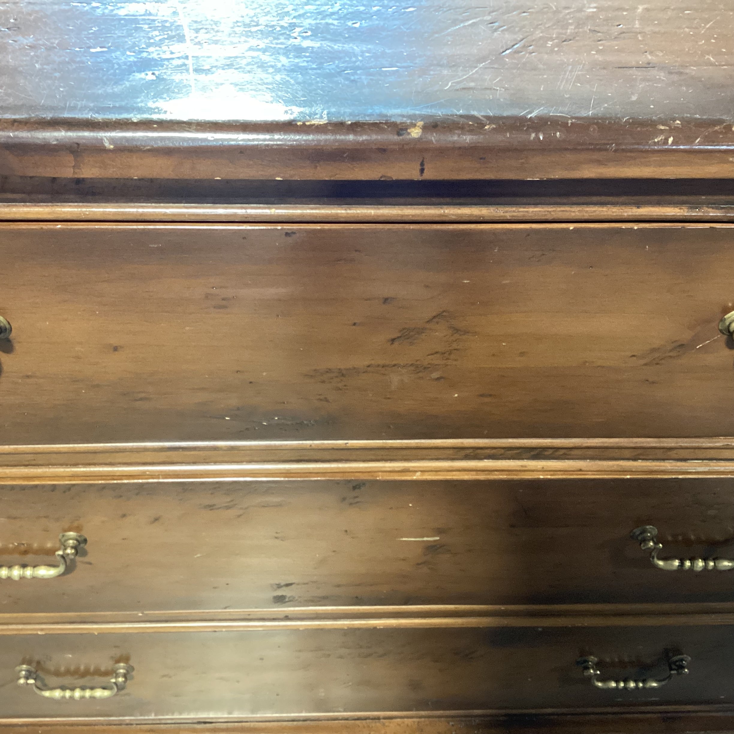 Finished Distressed Solid Wood 3 Drawer Chest 42"x 20"x 34"